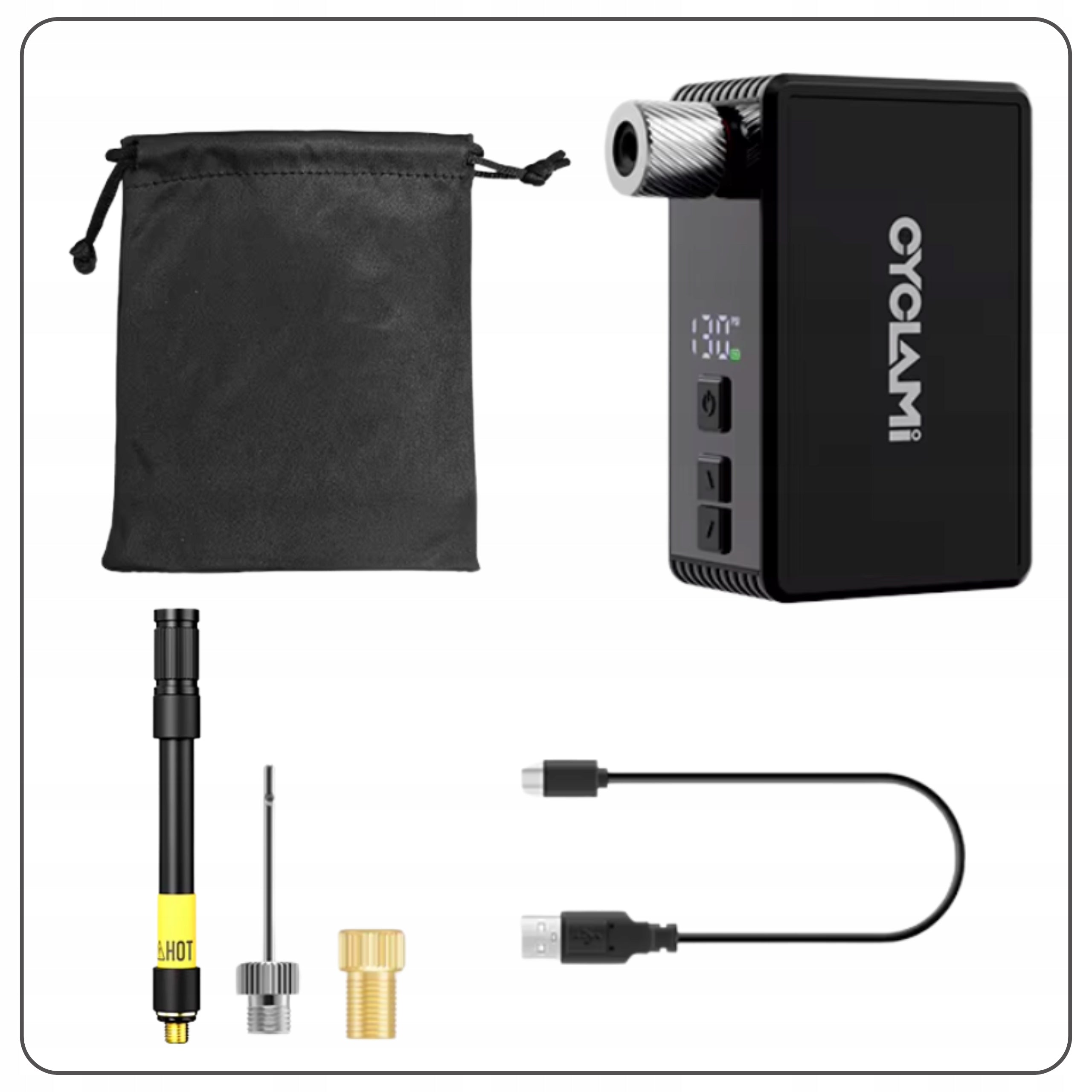 Electric Bicycle Pump Mini Compressor Powerful LCD Small 150psi 800mAh Packaging status original