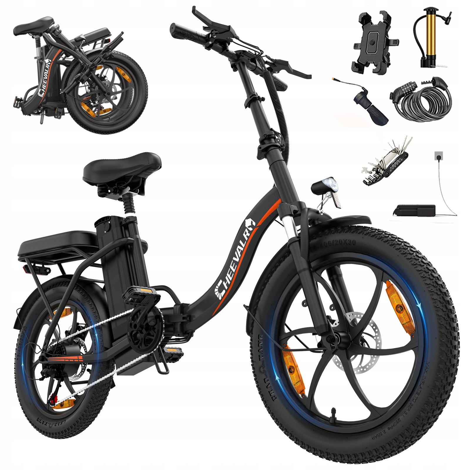Electric Bike 250W 48V16AH 100HP 20" Fatbike Men's/Women's 7 Speed