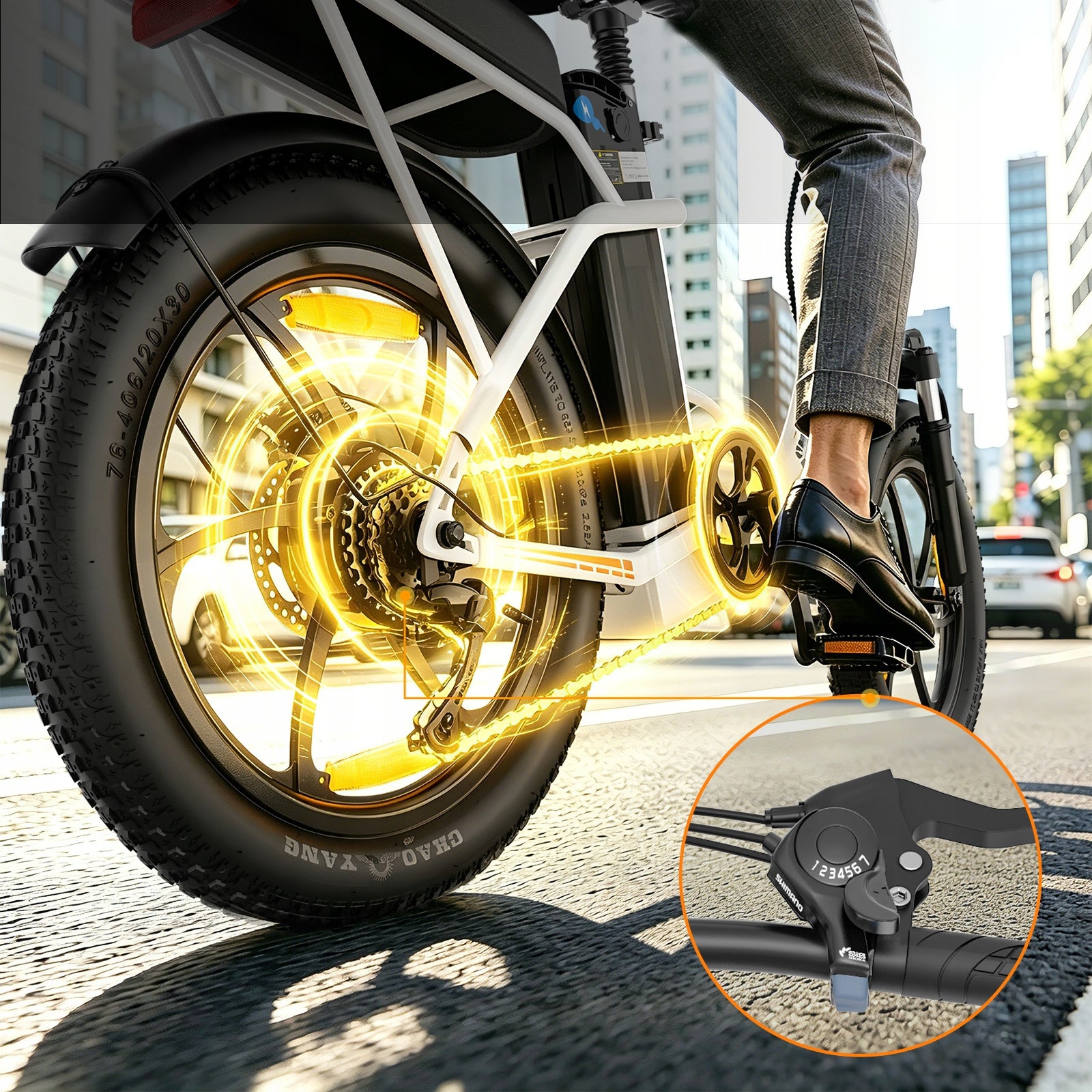 Electric Bike Cheevalry 250W 100HP 48V 16Ah 20" Shimano Men's/Women's Model C16 250W 100KM 48V 16Ah 20" Shimano