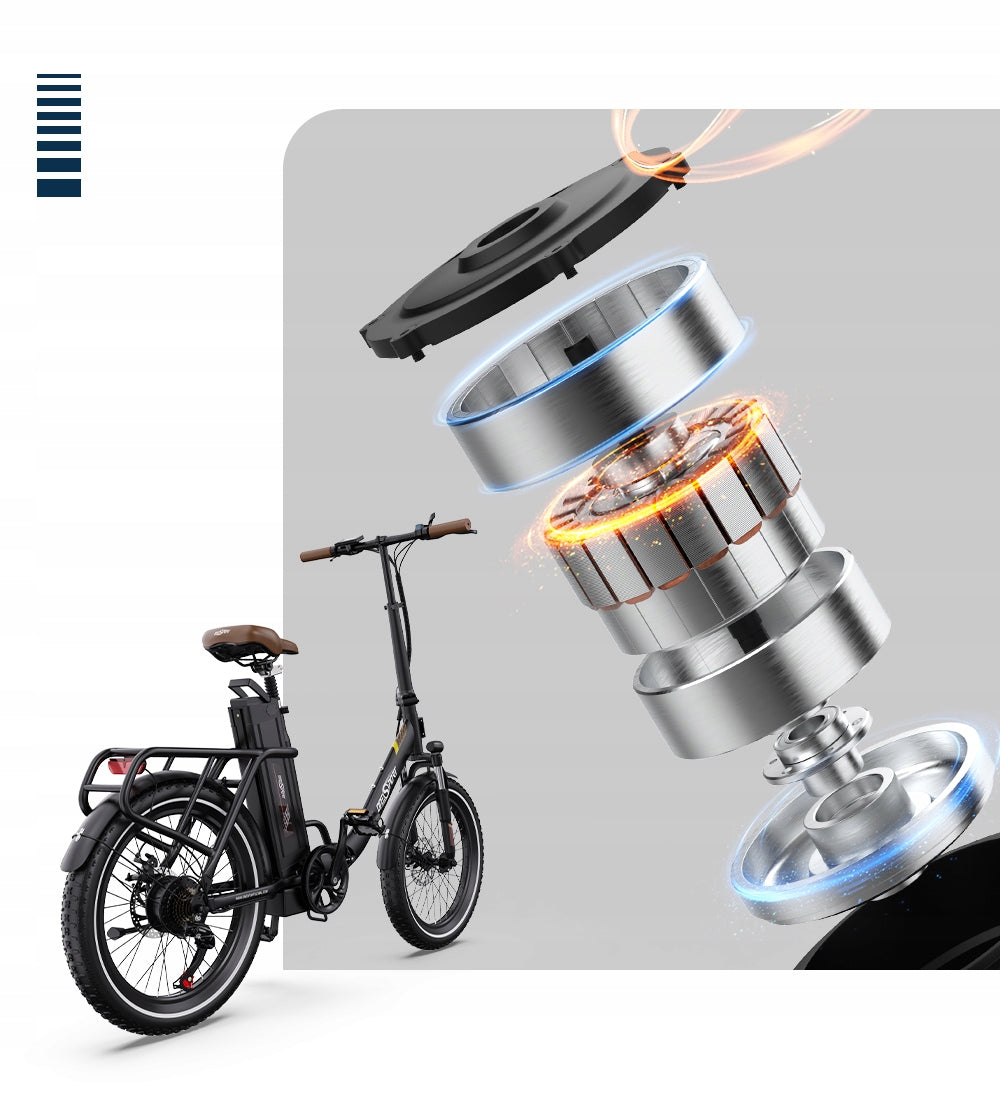 Electric Bike Folding ONESPORT OT16-2 250W 48V 17AH 120HP 20"Ebike APP Maximum rated power electric bike (under 250W)
