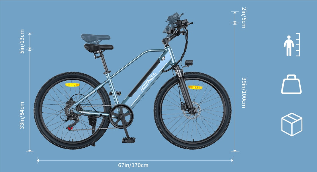 Electric Bike HillMiles MileTrail-1 250W 13AH 25km/h 100KM 26" Hydraulic PL Model 250W 13AH 100KM ENGWE electric bicycle
