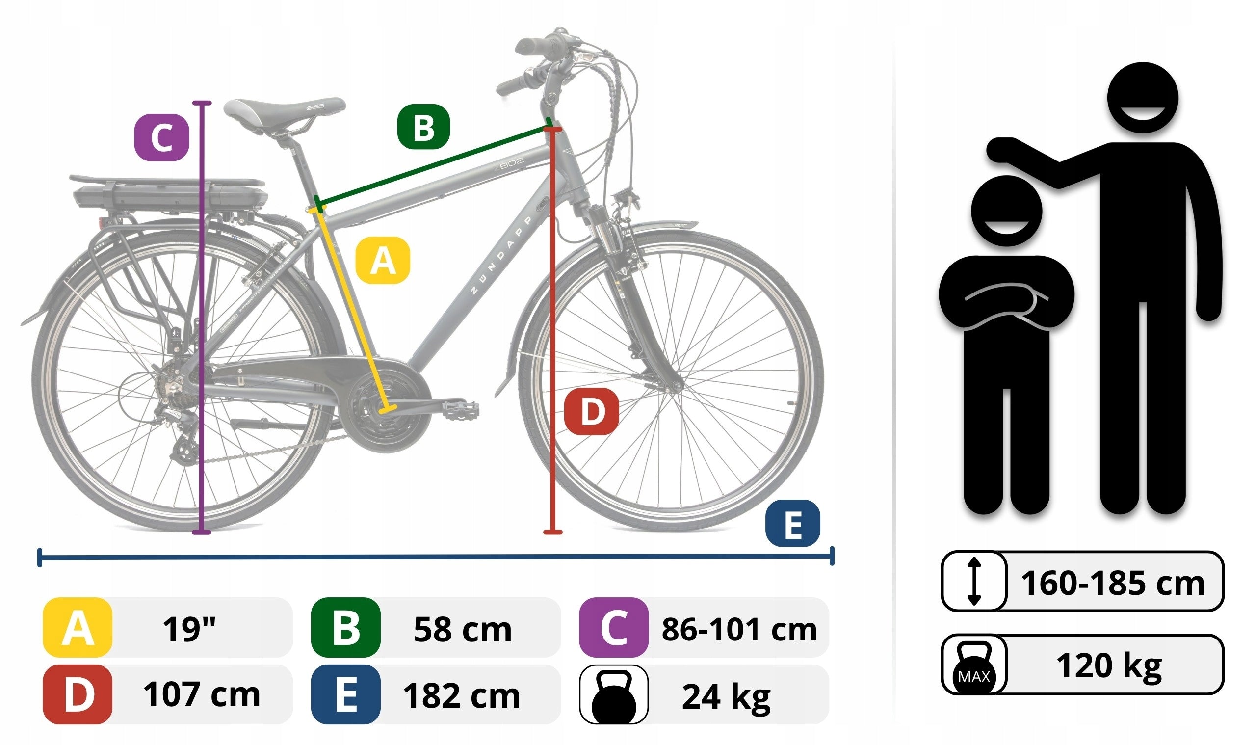 Electric Bike Men's 28" Trekking 250 W Aluminium Shimano Luggage Rack Foldability self-assembly, adjustable