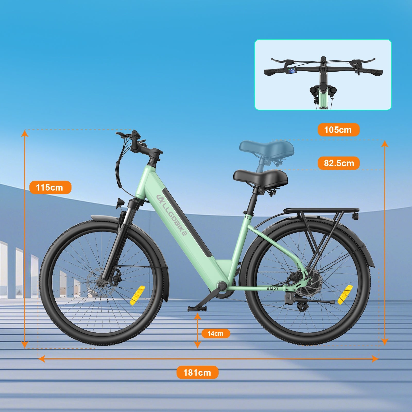 Electric Bike Women's/Men's 250W 25KM/H 36V15AH 100km 27.5" Adults Bicycles Frame size M