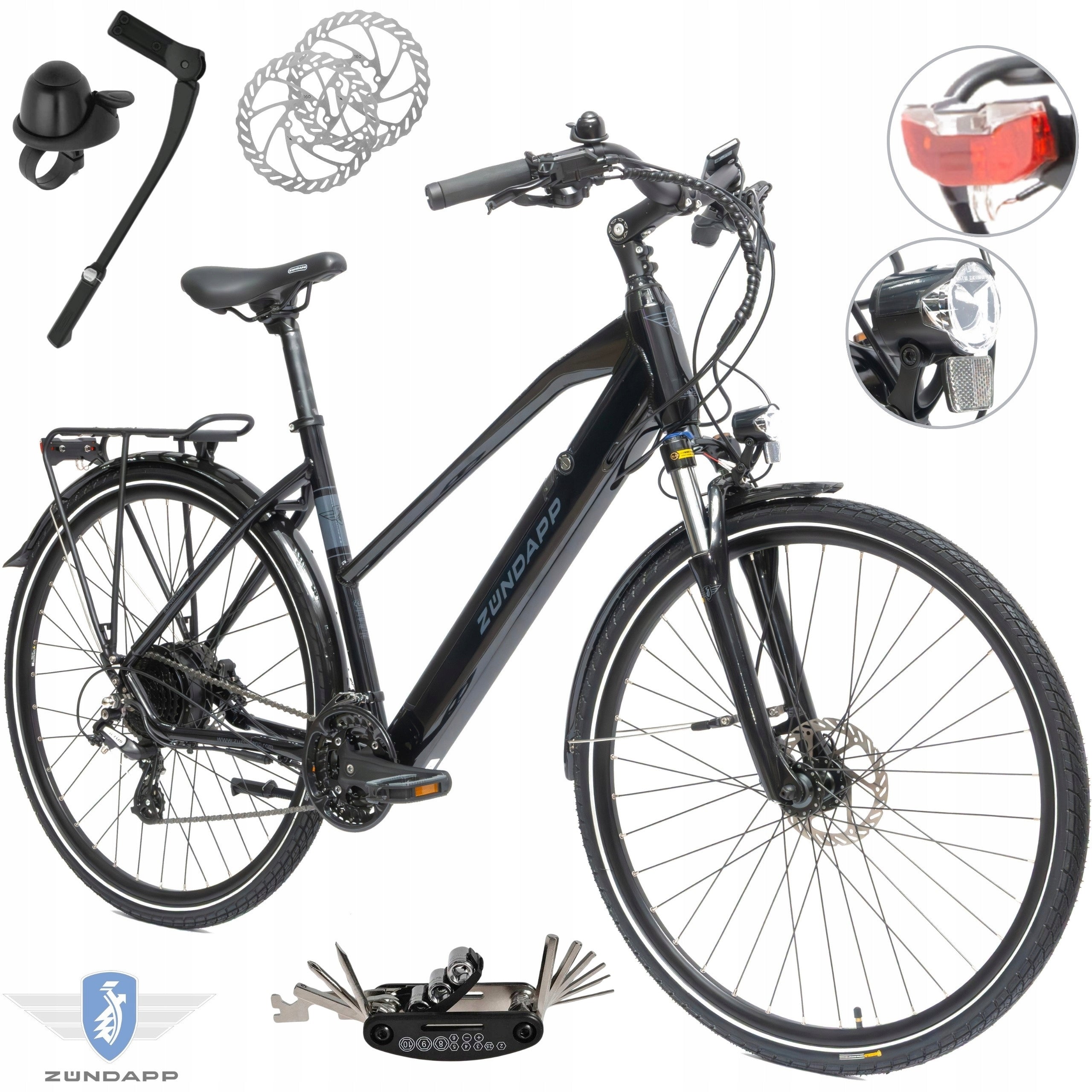 Electric Bike Women's Men's Trekking 28 250W Shimano Hydraulics ALU