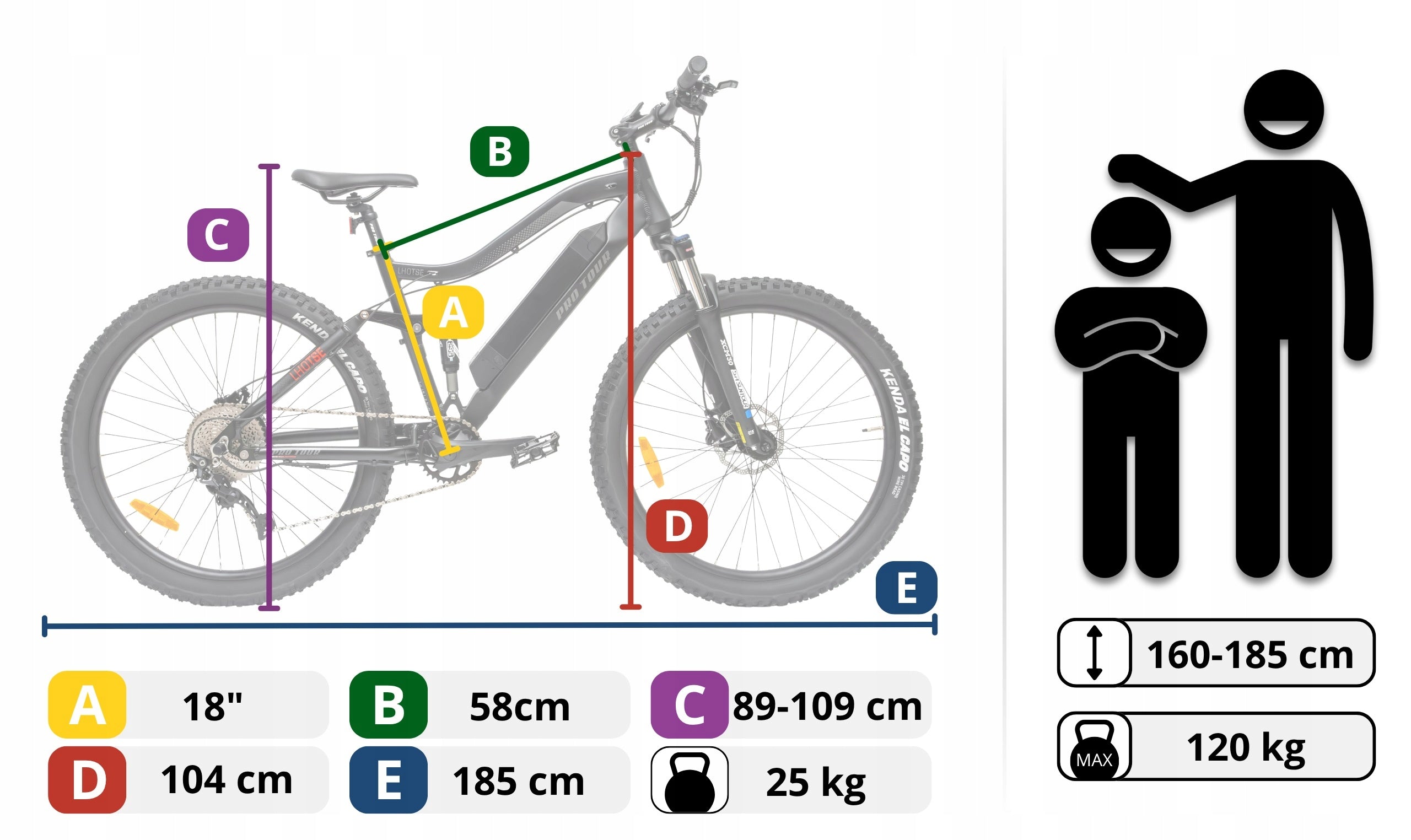 Electric Bike Women's Mountain Wheels 27,5" MTB Full Amory 250W LCD Foldability self-assembly, adjustable