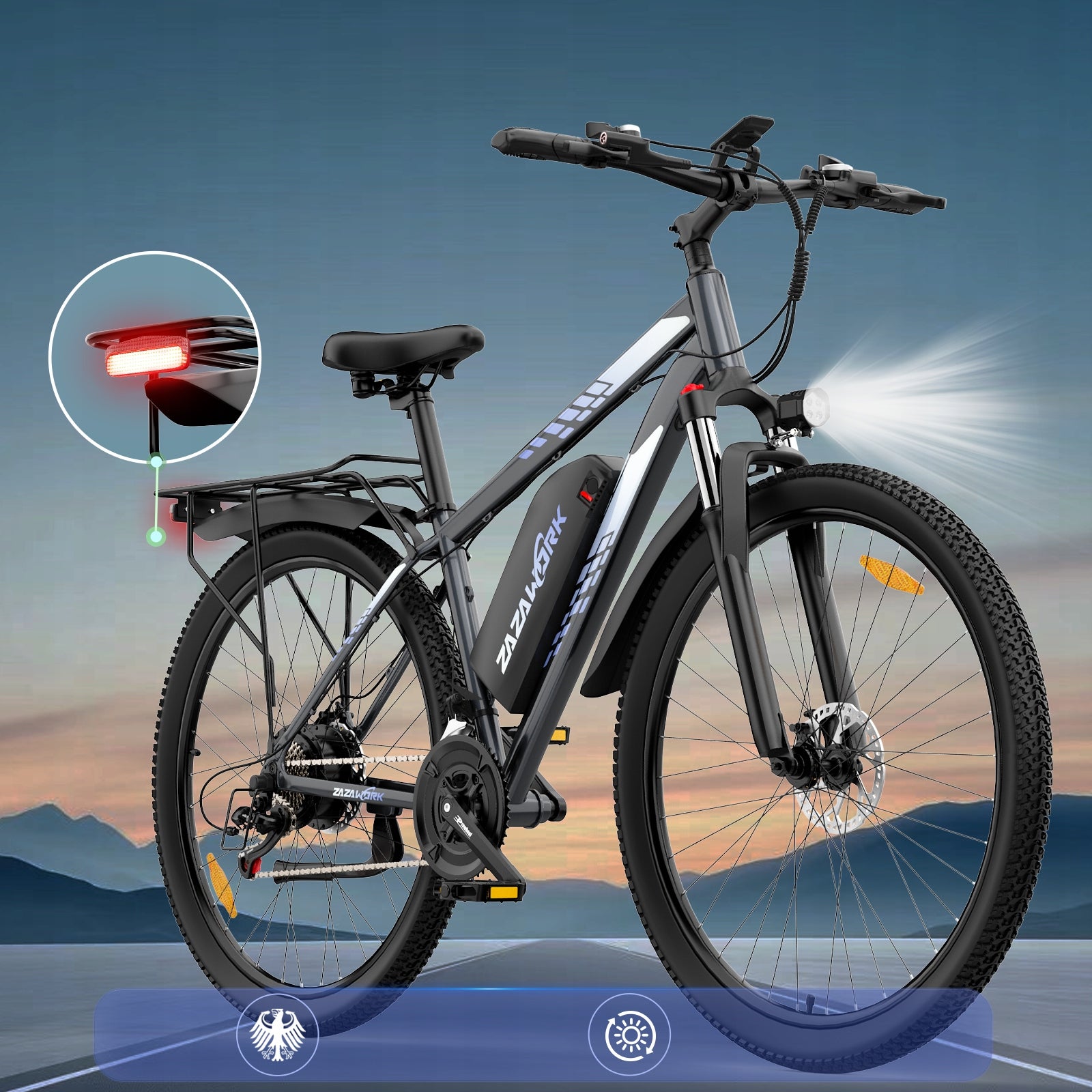 Electric Bike ZAZAWORK C29 PRO 250W 48V20AH 120km 29" Male/Women's APP Maximum rated power electric bike (under 250W)
