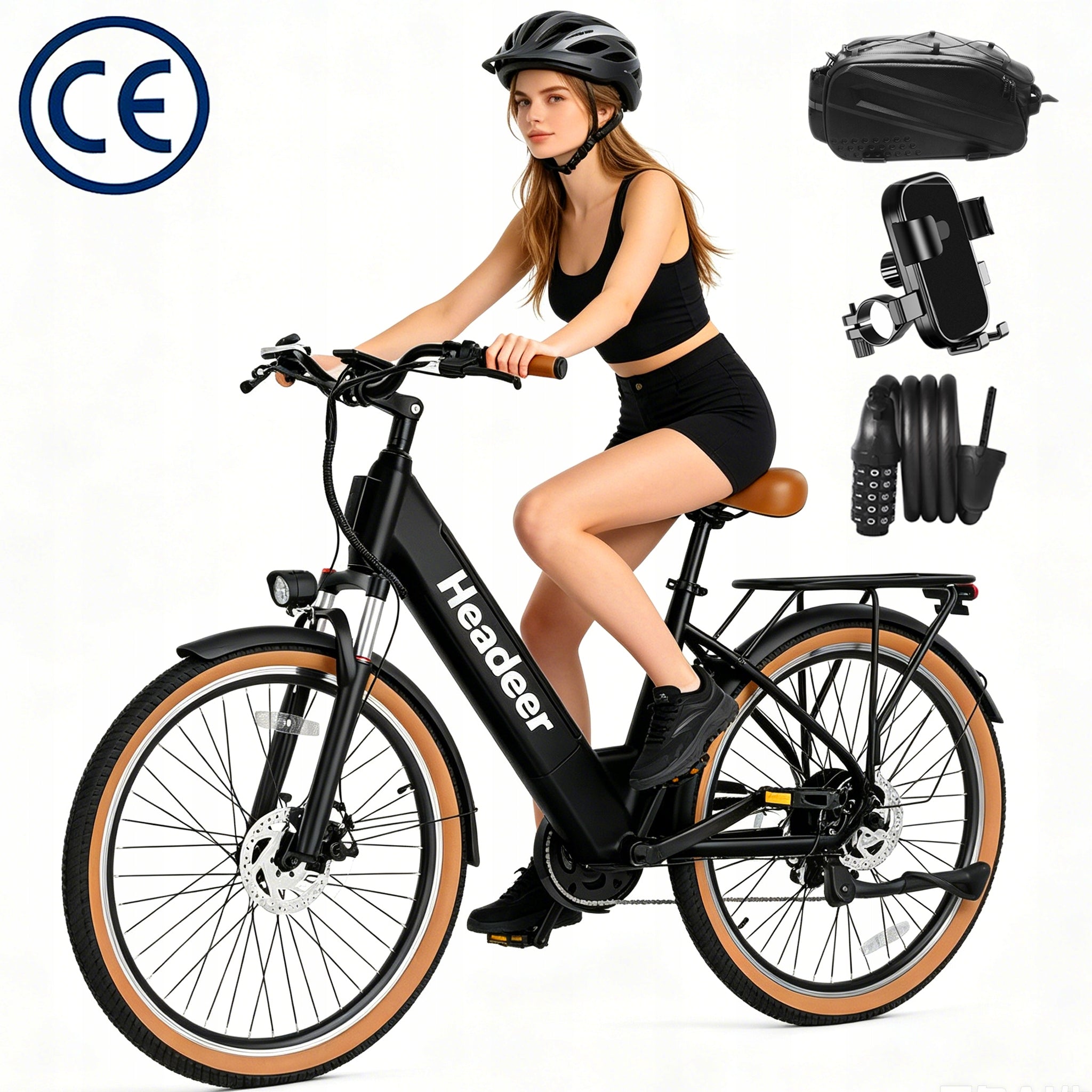Electric Bikes HEADEER 250W 11.5Ah 25KM/H 60KM 26*1.95 Shimano-7S
