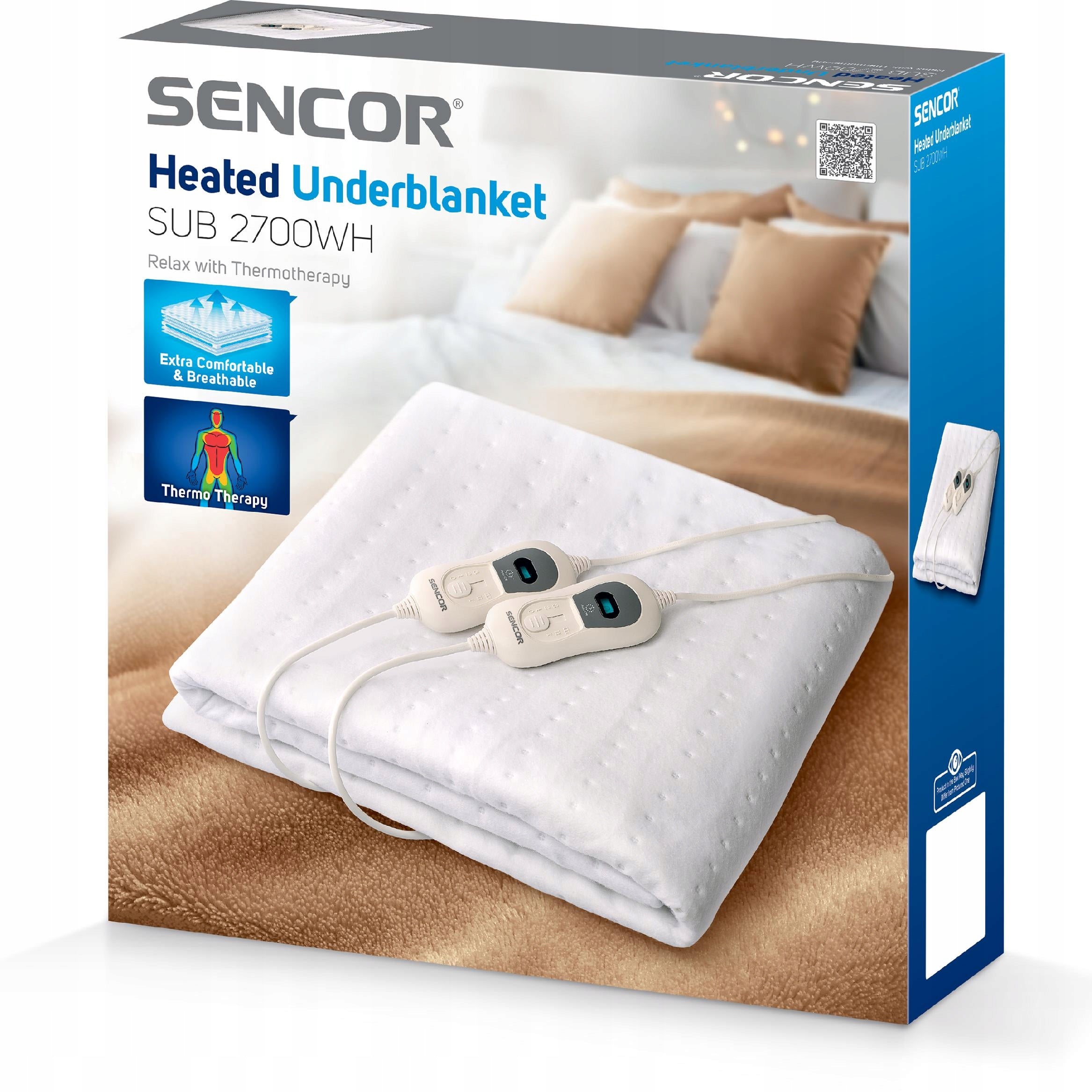 Electric Blanket 160x140 cm White 2x60W SUB 2700WH Color white