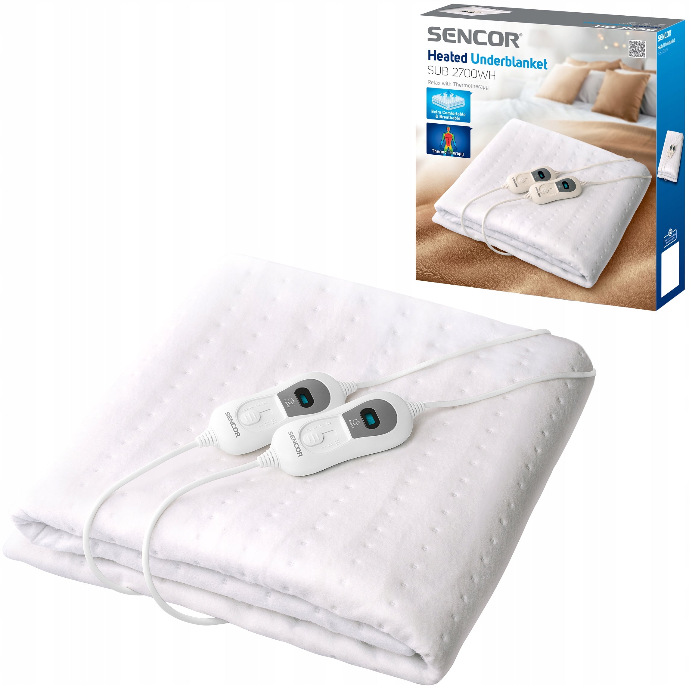 Electric Blanket 160x140 cm White 2x60W SUB 2700WH