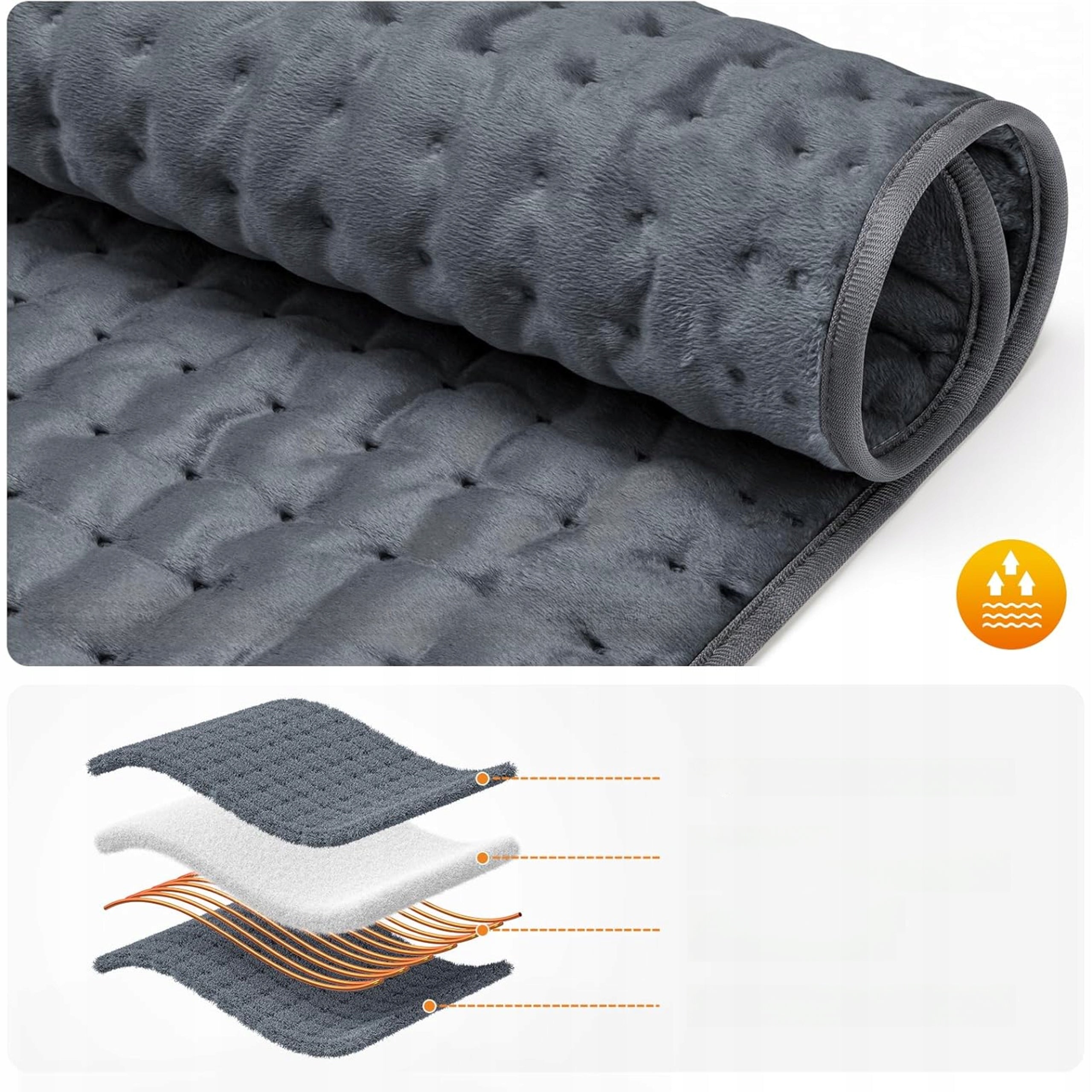 Electric Blanket 92x50 Back and Neck Heating Mat Timer 6st Auto Off Packaging status original