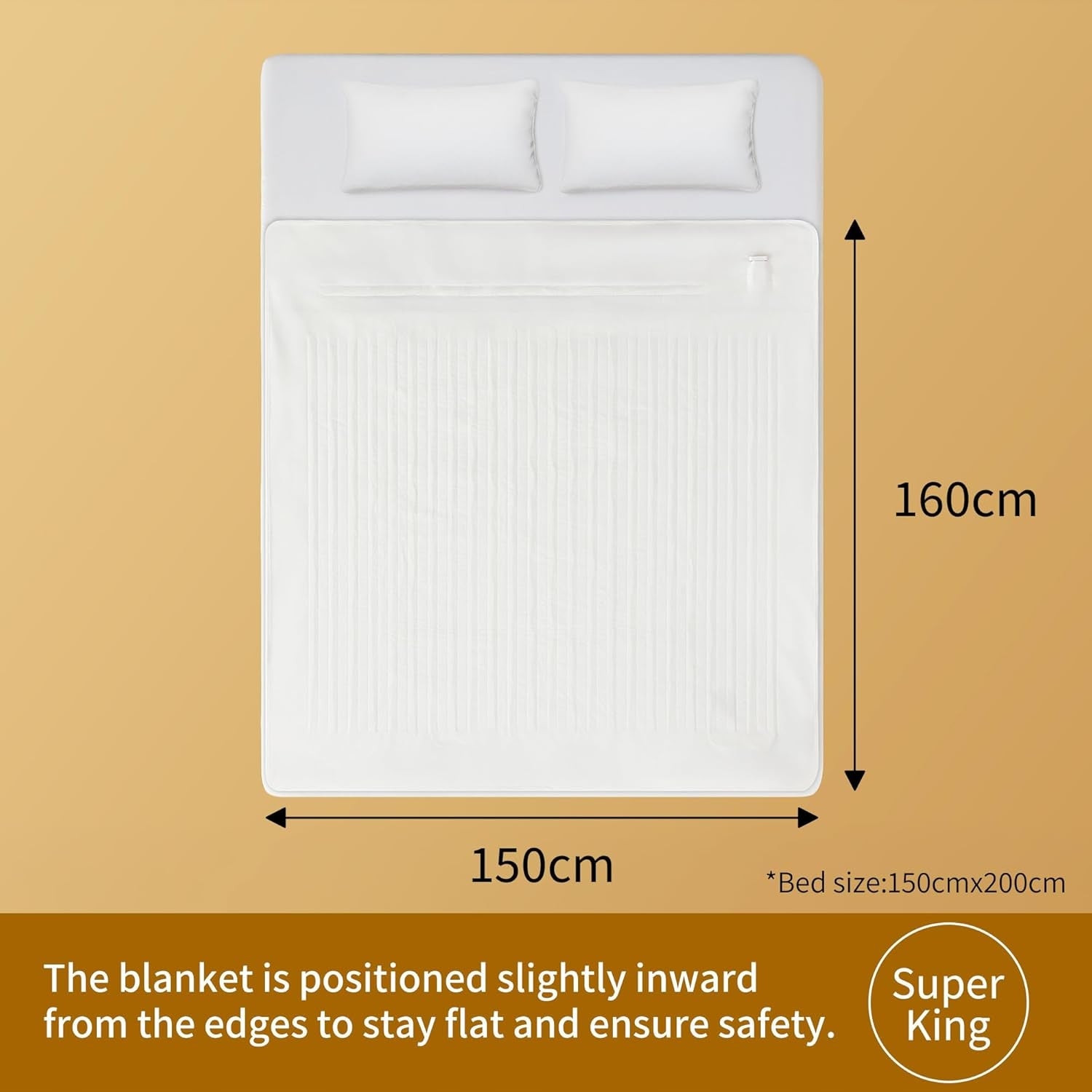 Electric Blanket Sonive Super King 150 x 160 cm Double Adjustable OEKO-TEX Medical device no