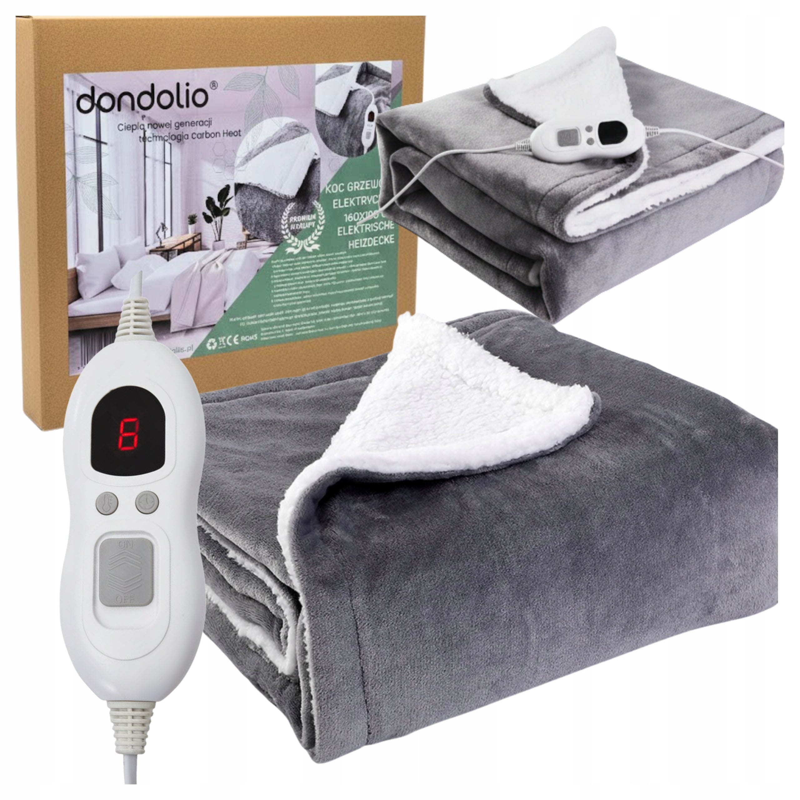 Electric Blanket Warm LARGE Energy Saving 180x160 Heating Mat LCD Remote Control