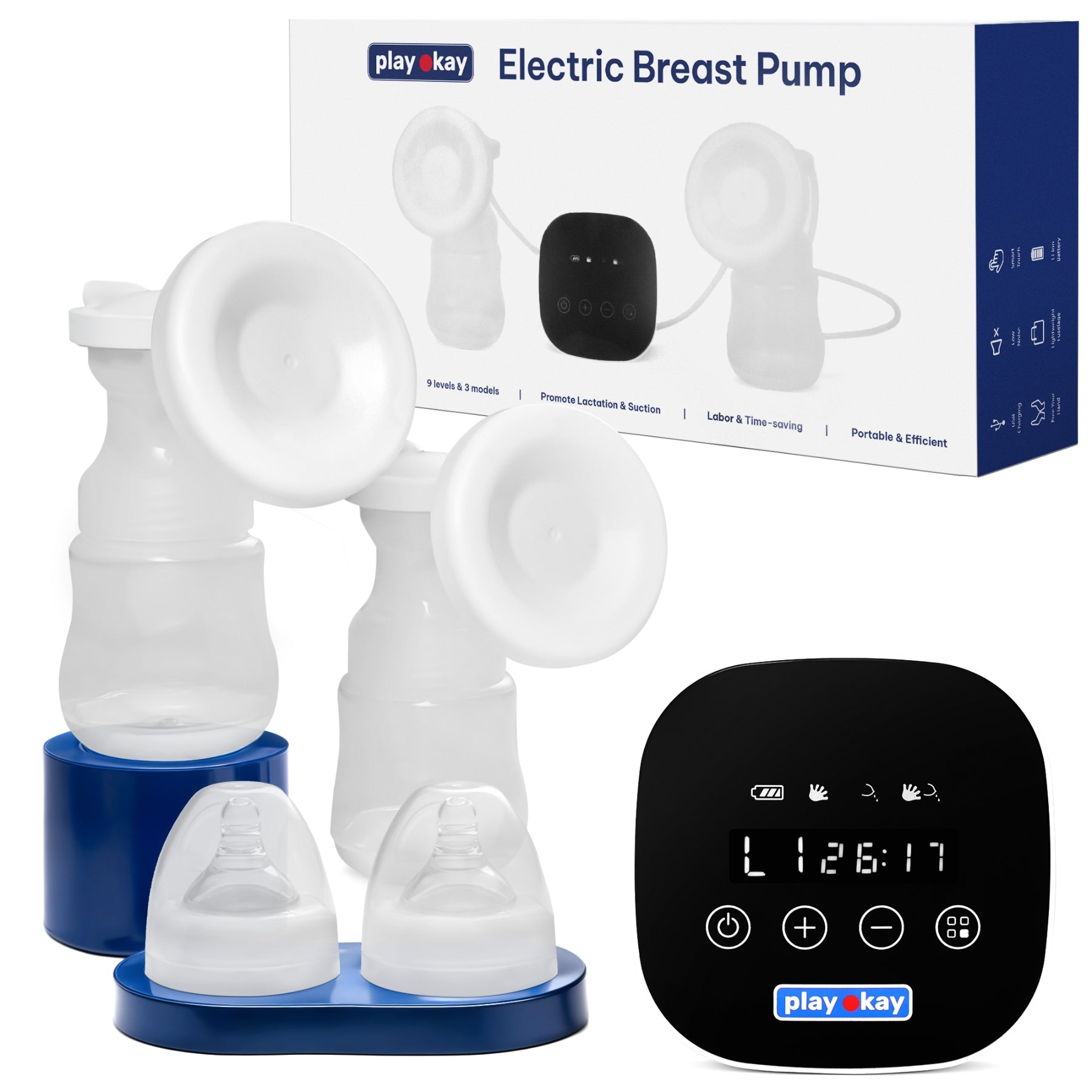 Electric Breast Pump Dual Quiet 3 Modes, 9 Power Levels