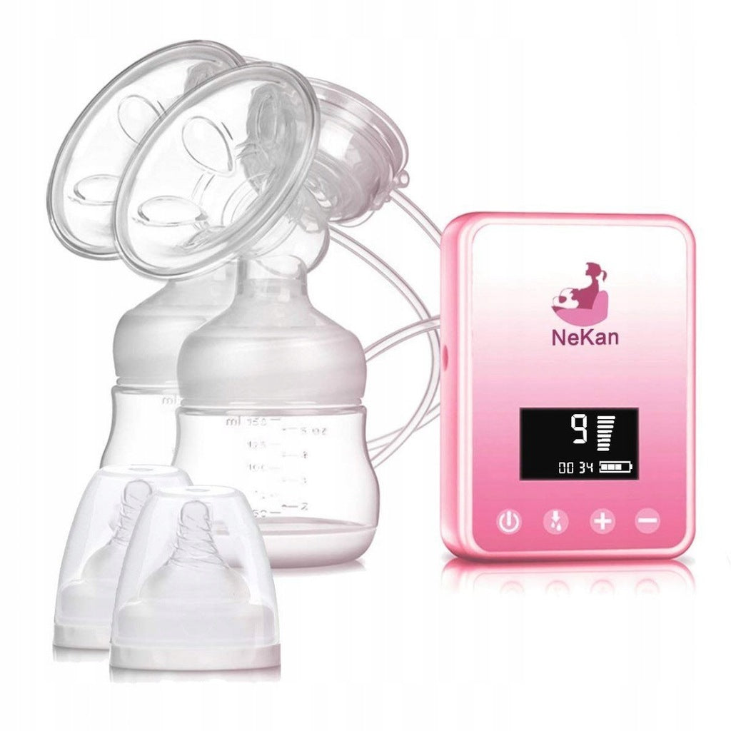 Electric Breast Pump NeKan with massage pillow 9 levels of suction PINK