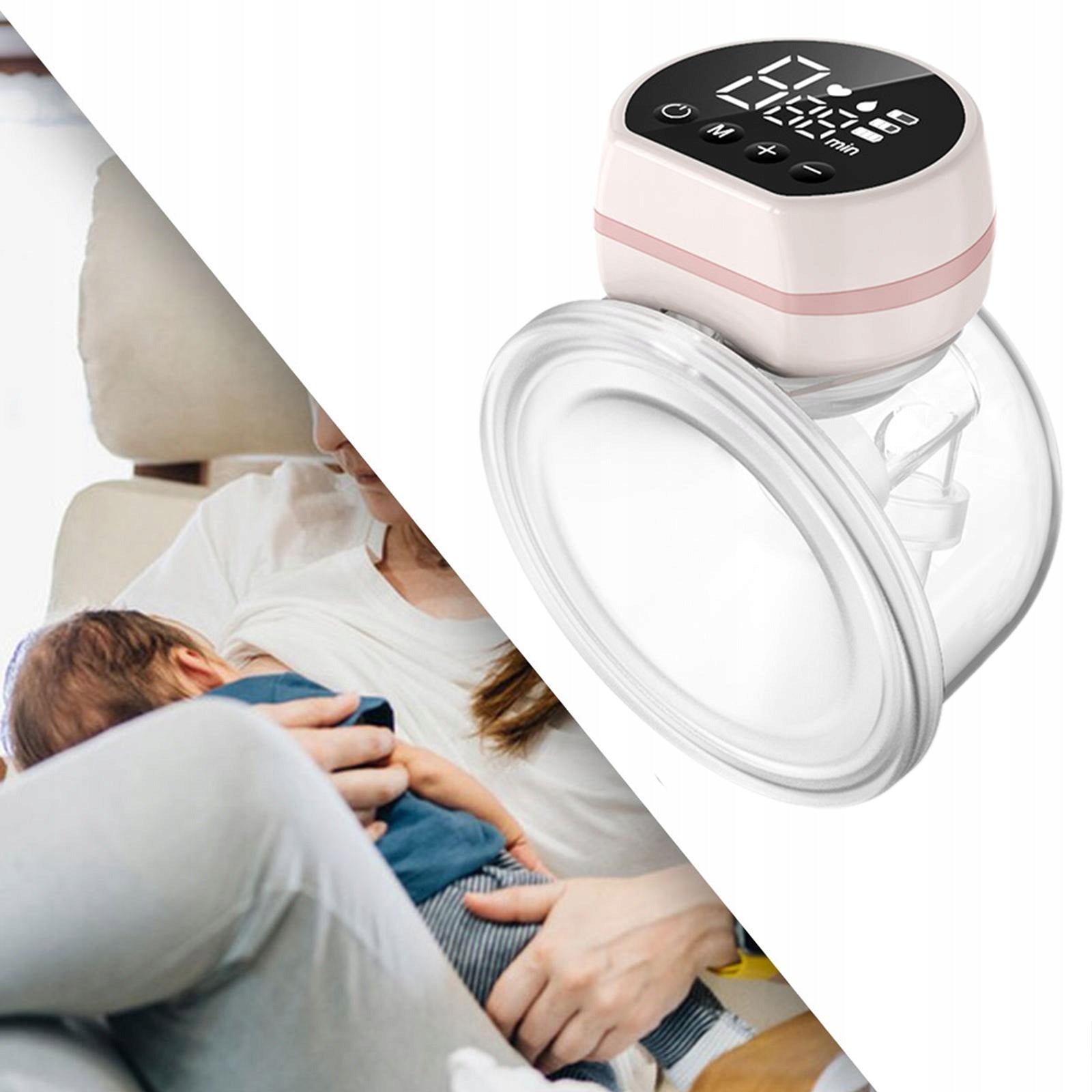 Electric Breasting Pump Professional USB Charging Intelligent Pink