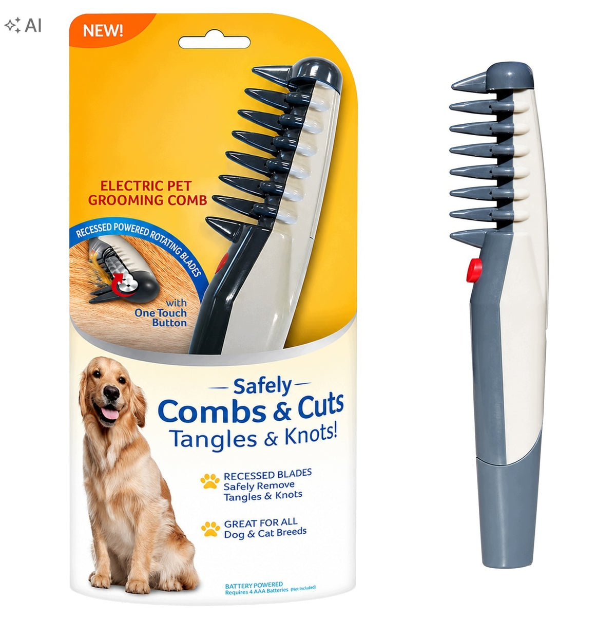 Electric Brush Comb for Animal Cat Hair Packaging status original