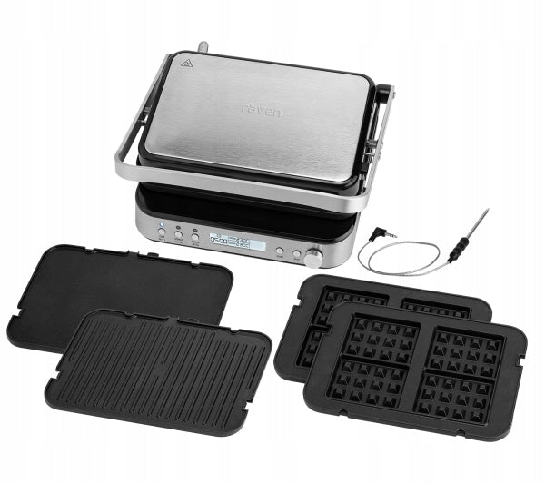 Electric Contact Grill Raven EGE005 Pro 2000W Waffle Iron Timer