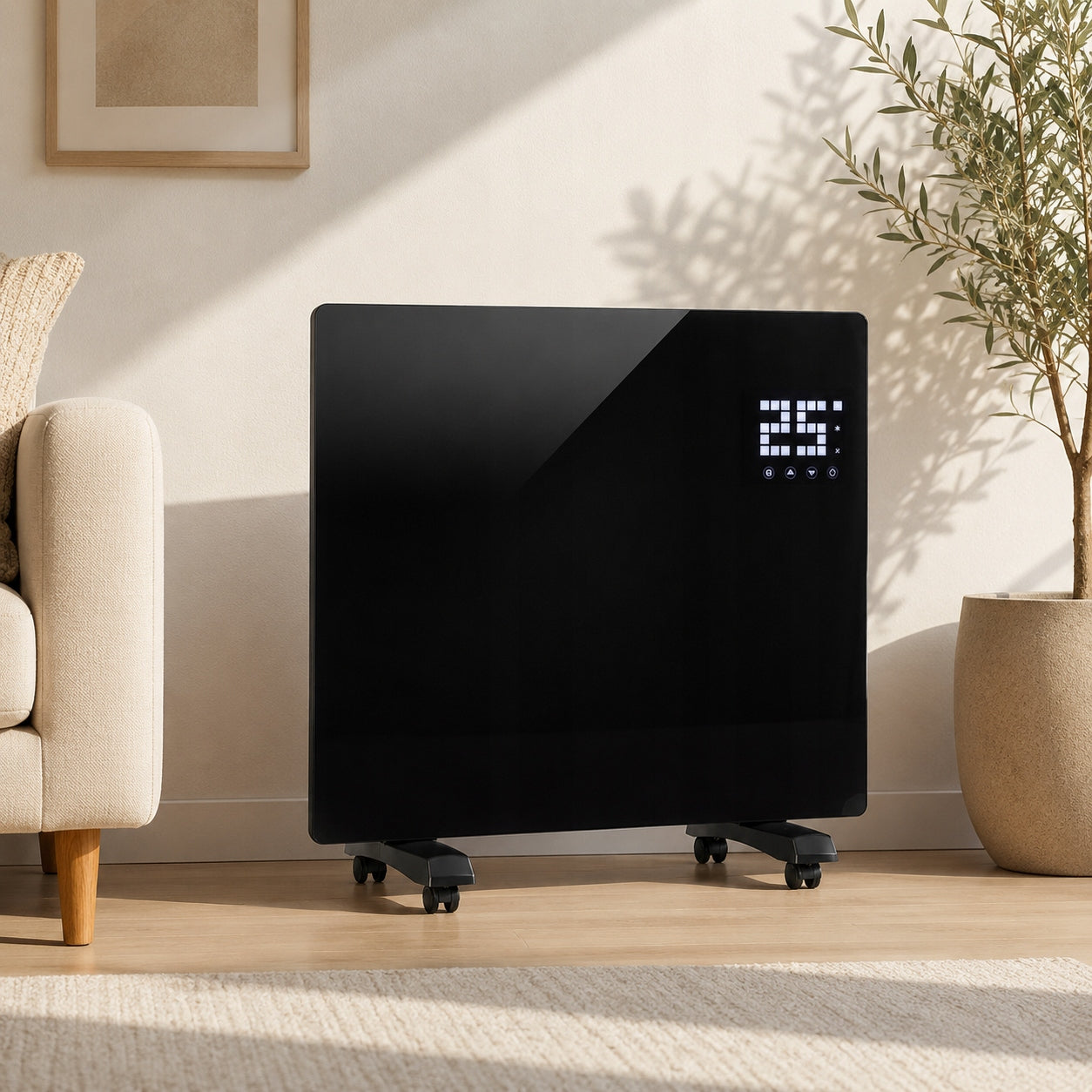 Electric Convector Heater 1000W LCD Remote Control Thermostat Timer Black Packaging status original