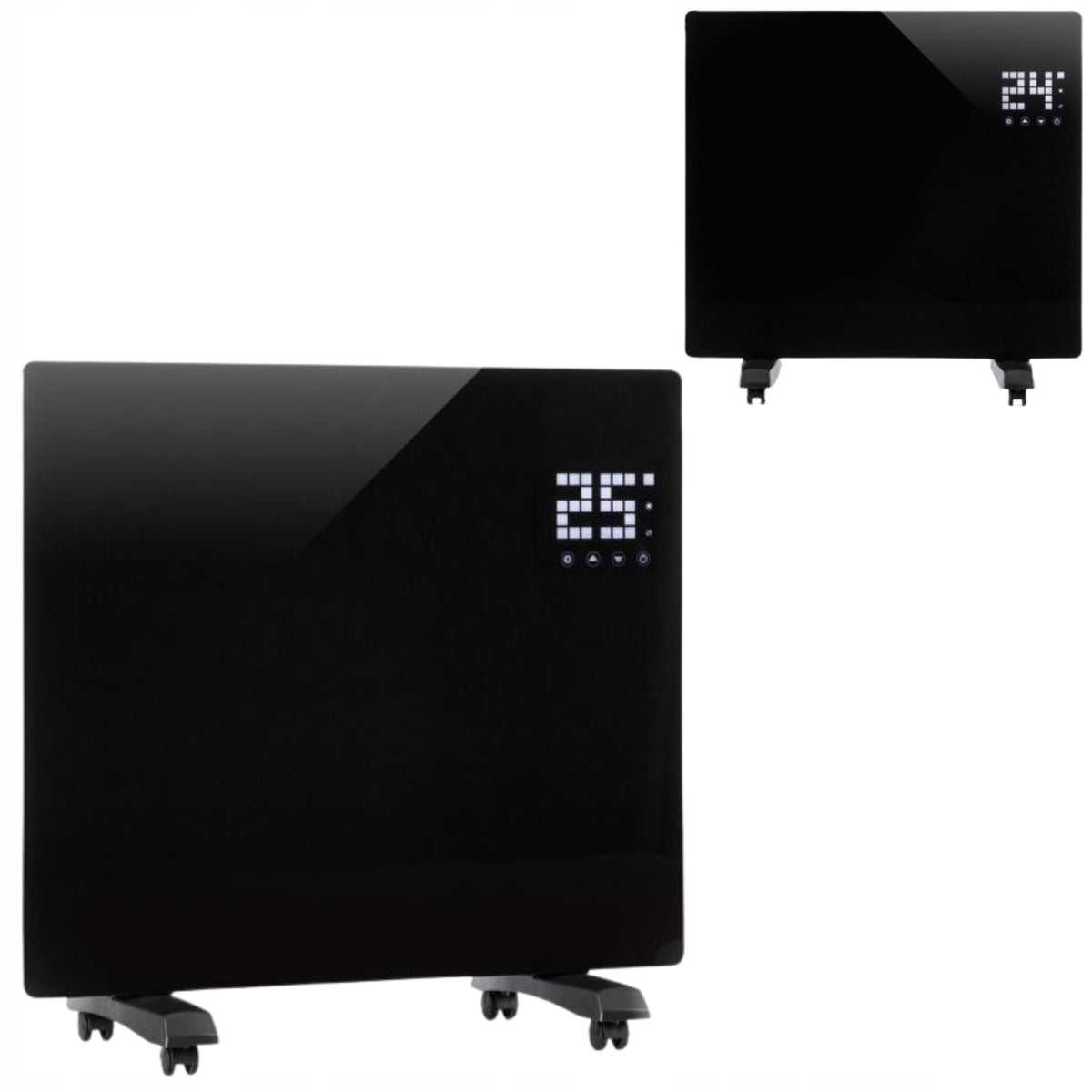Electric Convector Heater 1000W LCD Remote Control Thermostat Timer Black