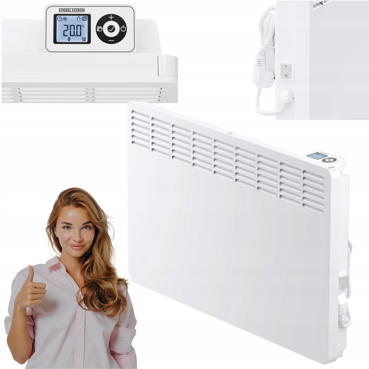 Electric Convector Heater 2,5 kW THERMOSTAT LCD Control CWM 2500W