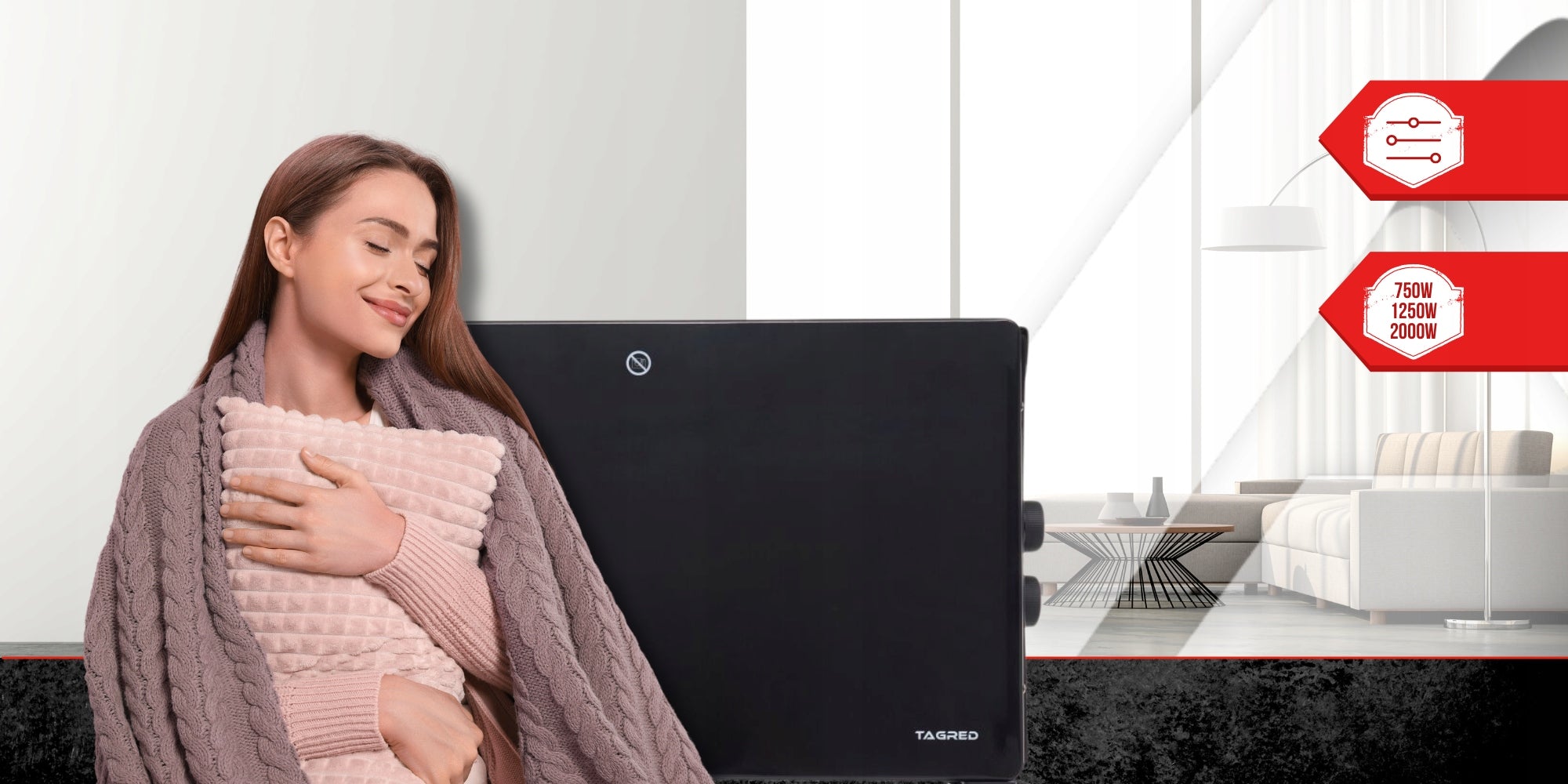 Electric Convector Heater Energy Efficient Powerful 2KW Turbo Thermostat EAN (GTIN) 5903293509203