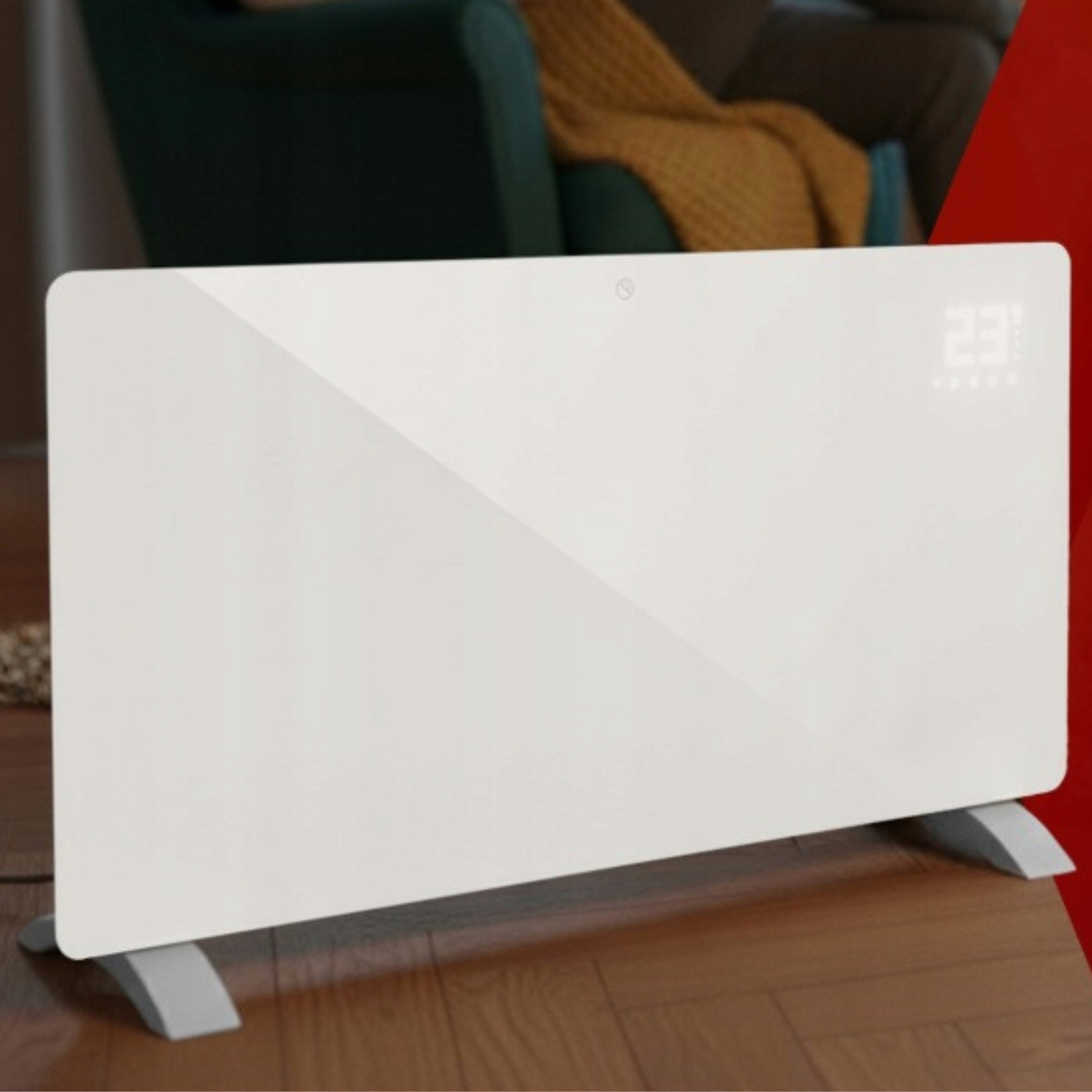 Electric Convector Heater Energy Saving Glass LED 2500W White Packaging status original