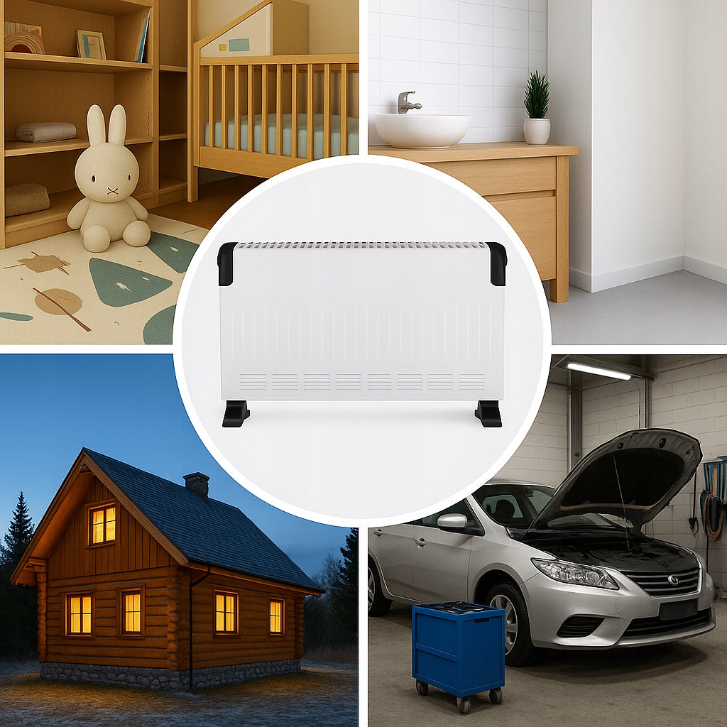 Electric Convector Heater Energy Saving Thermostat White 2000W Packaging status original