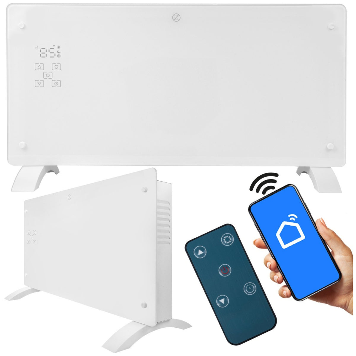 Electric Convector Heater Glass Thermostat Led Convector WiFi Eco
