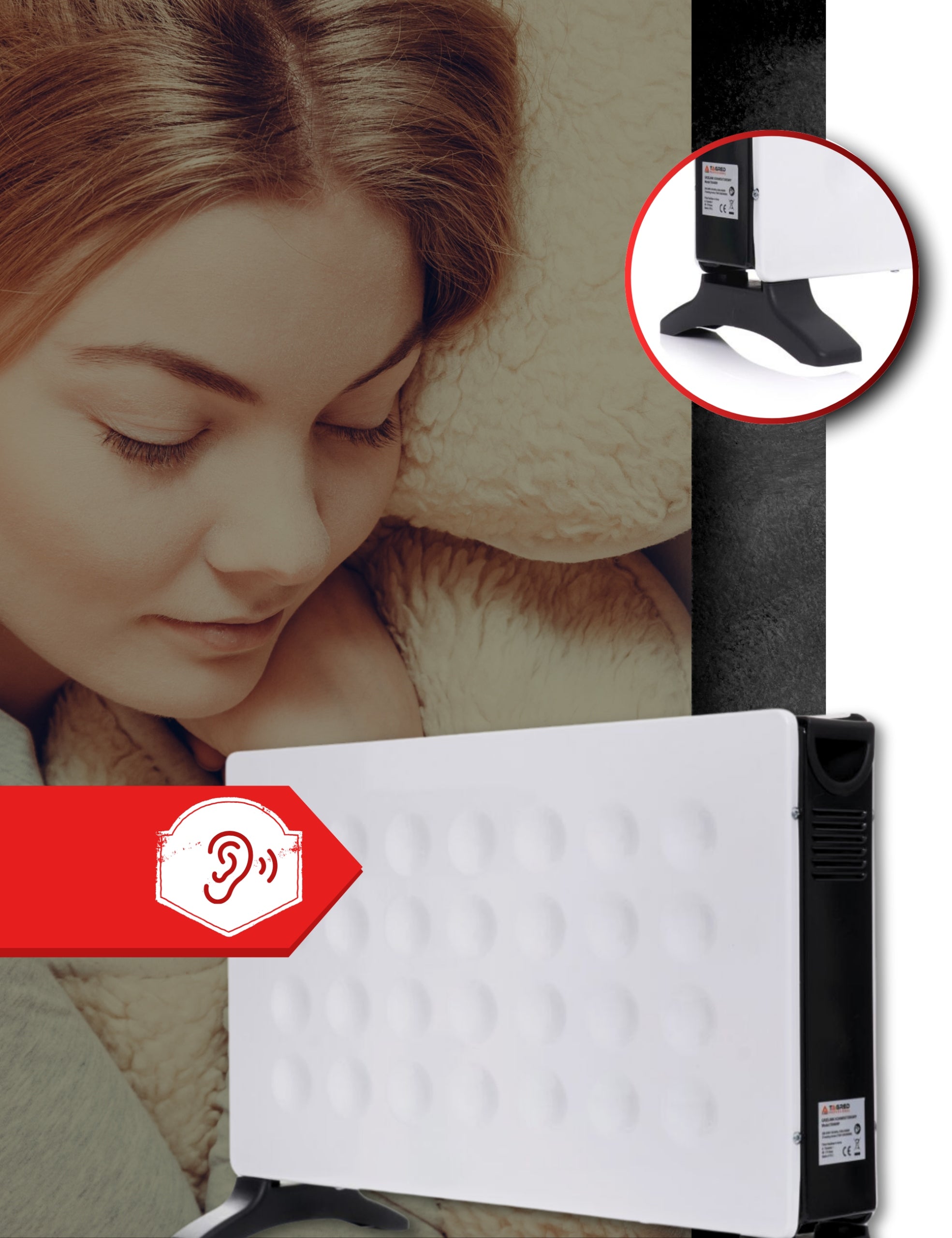 Electric Convector Heater Powerful Fast Heating Turbo Thermostat Manufacturer code TA940W