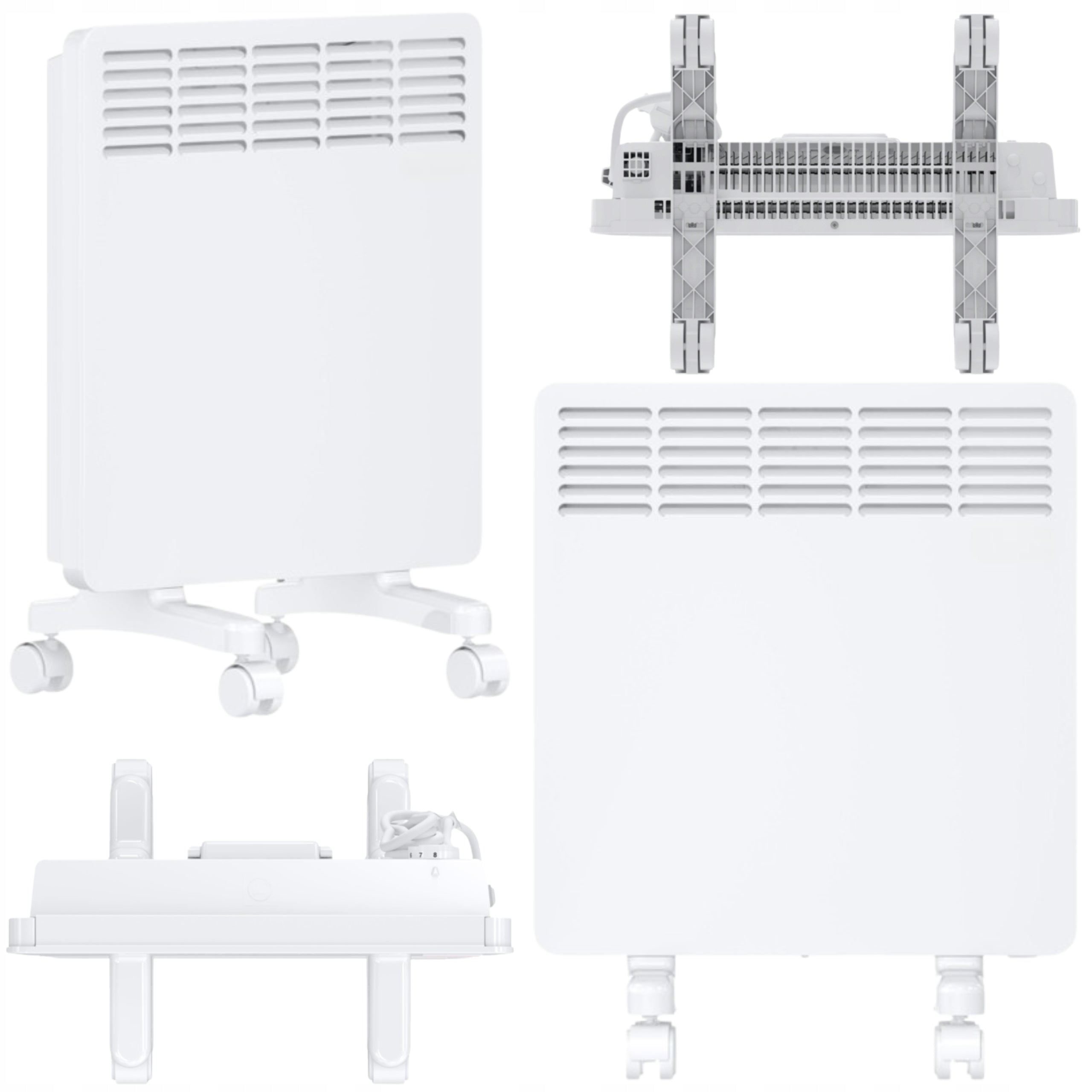 Electric Convector Heater Standing White 1500W Temperature Control