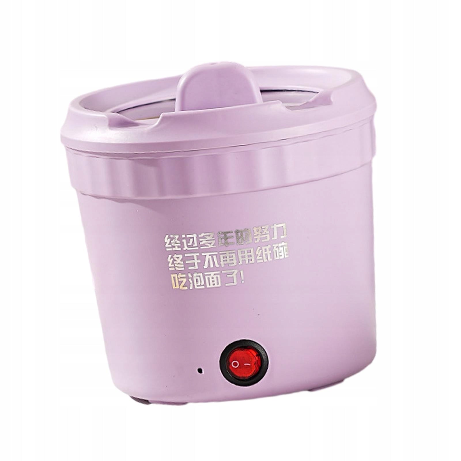 Electric Cooking Pot Nonstick Portable Double Layer Violet 1.2L Upgraded