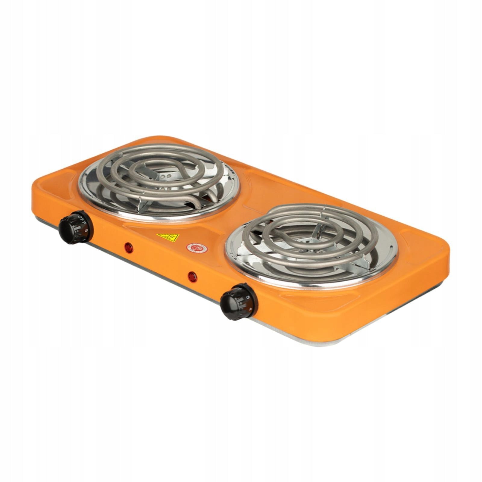 Electric Countertop Double Burner 2000 W Power Indicator Lights Stainless
