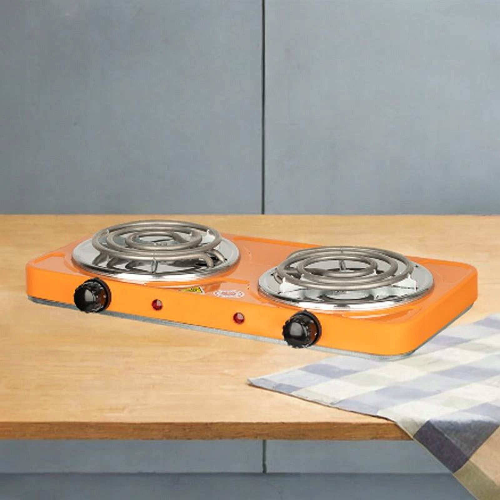 Electric Countertop Double Burner Household Convenient with Indicator