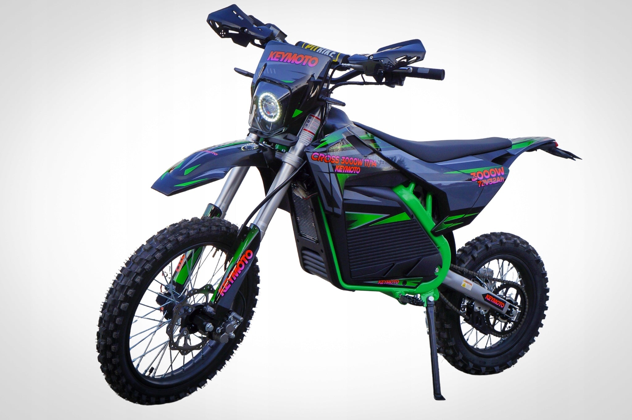 Electric Cross 3000W 72V 32Ah Keymoto Wheels 17/14 Inch Li-Ion LED