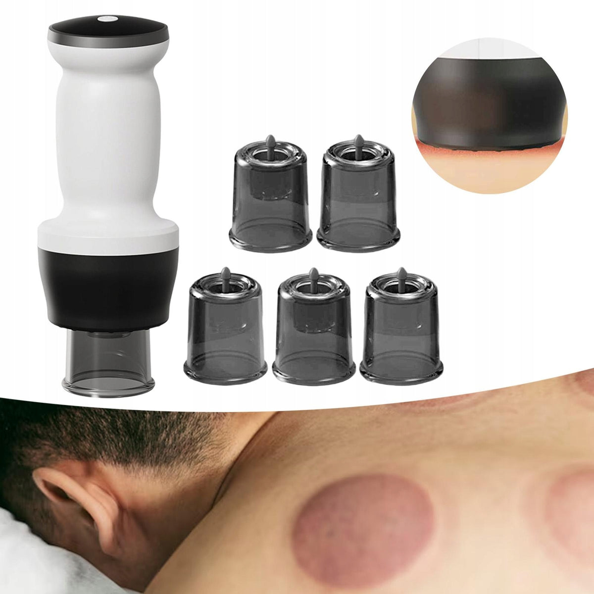 Electric Cupping Massage 6 Cups Professional Relax Equipment Gua Sha