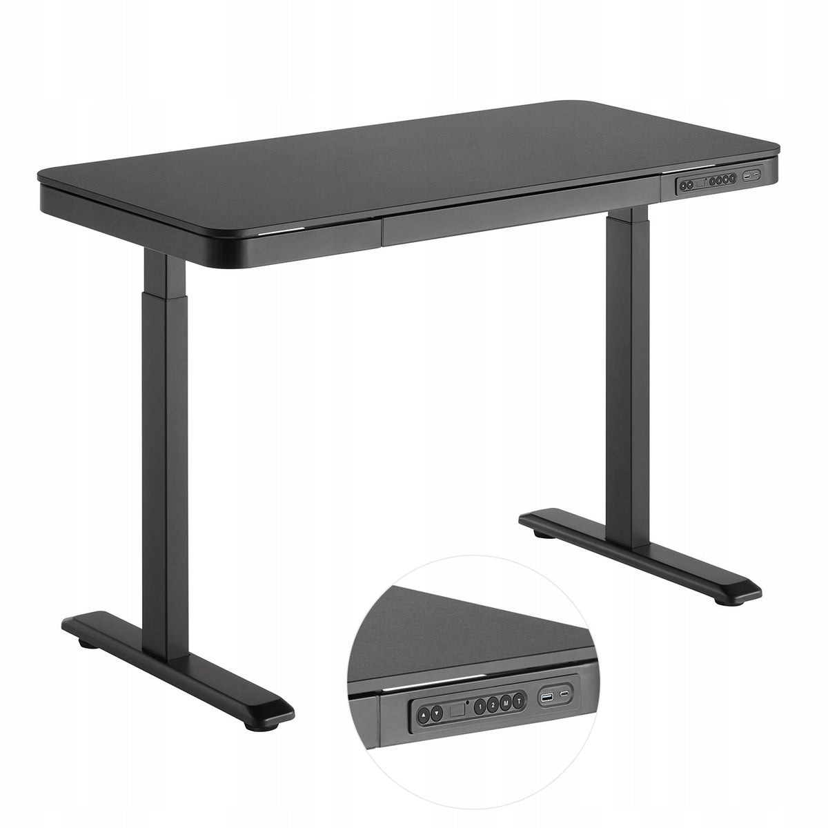 Electric Desk Adjustable 120x60 USB 60 kg 2 SEGMENTS +Drawer Hook