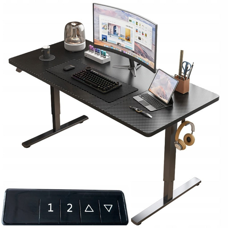 Electric Desk Raised Black 140 cm Adjustable MODERN 72-118 cm