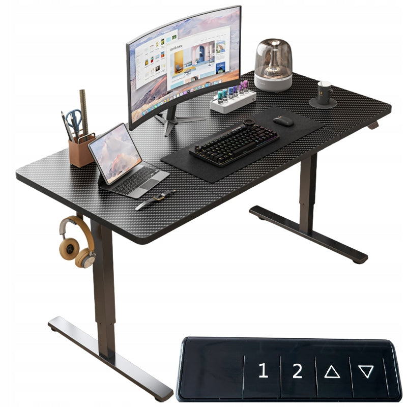 Electric Desk Raised Black 160x80 Adjustable MODERN 72-118 cm