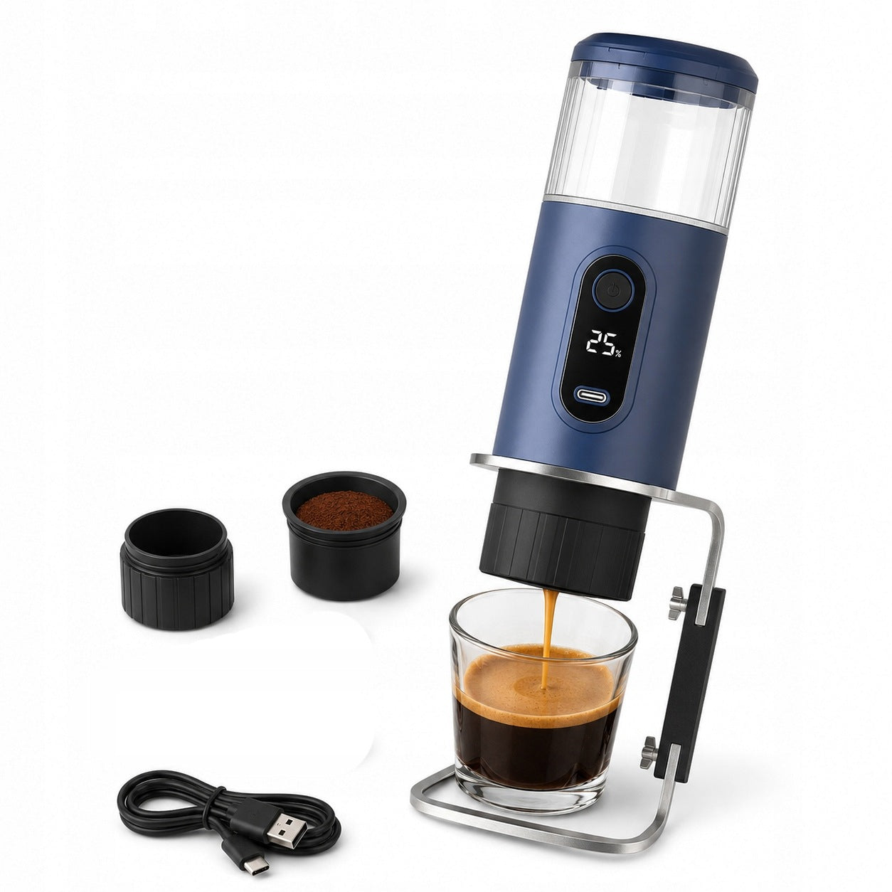 Electric Espresso Maker 19 Bar, Nespresso-Compatible Pods & Ground Coffee