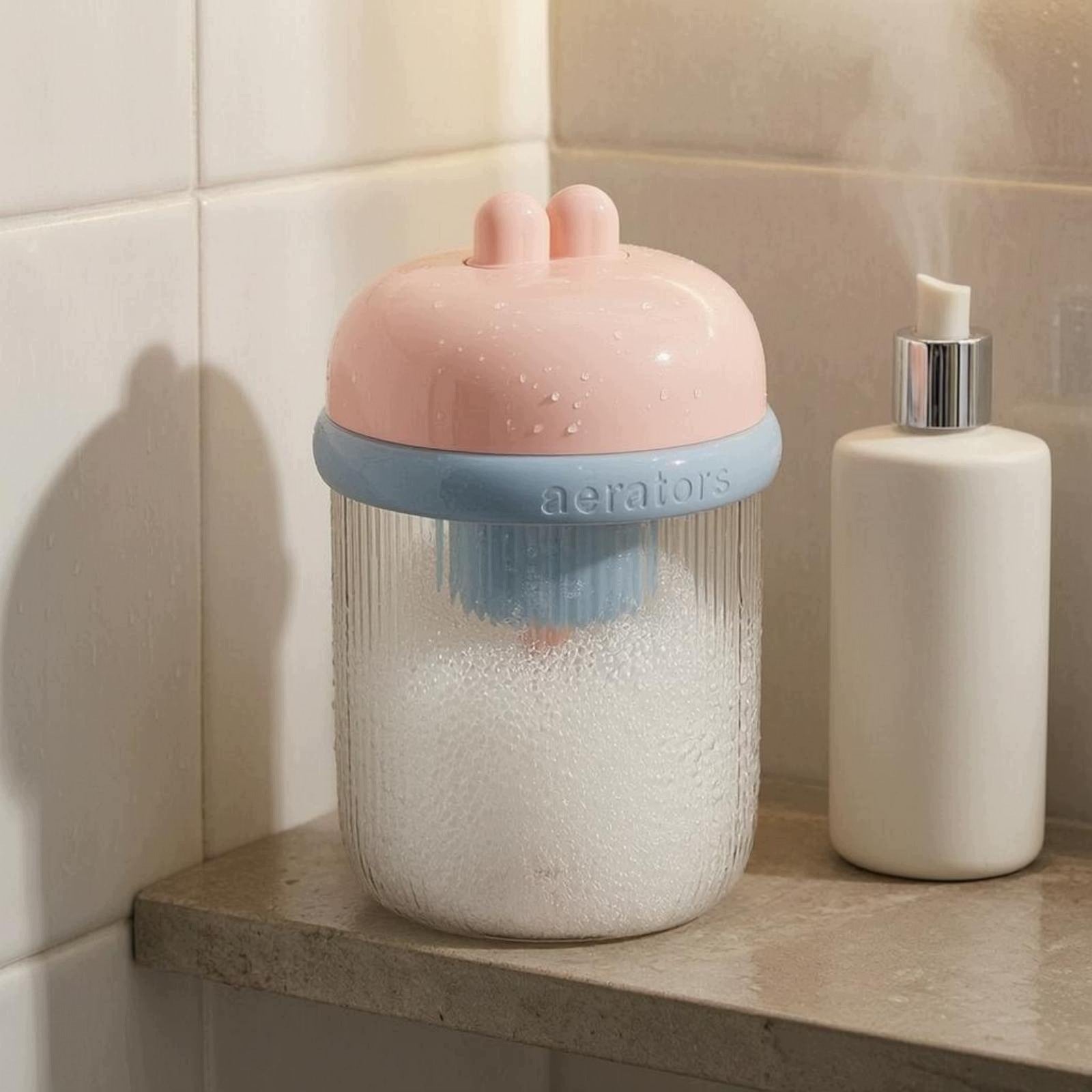 Electric Foaming Container Dense Lather Facial Foam Generator Easy to Pink Medical device no