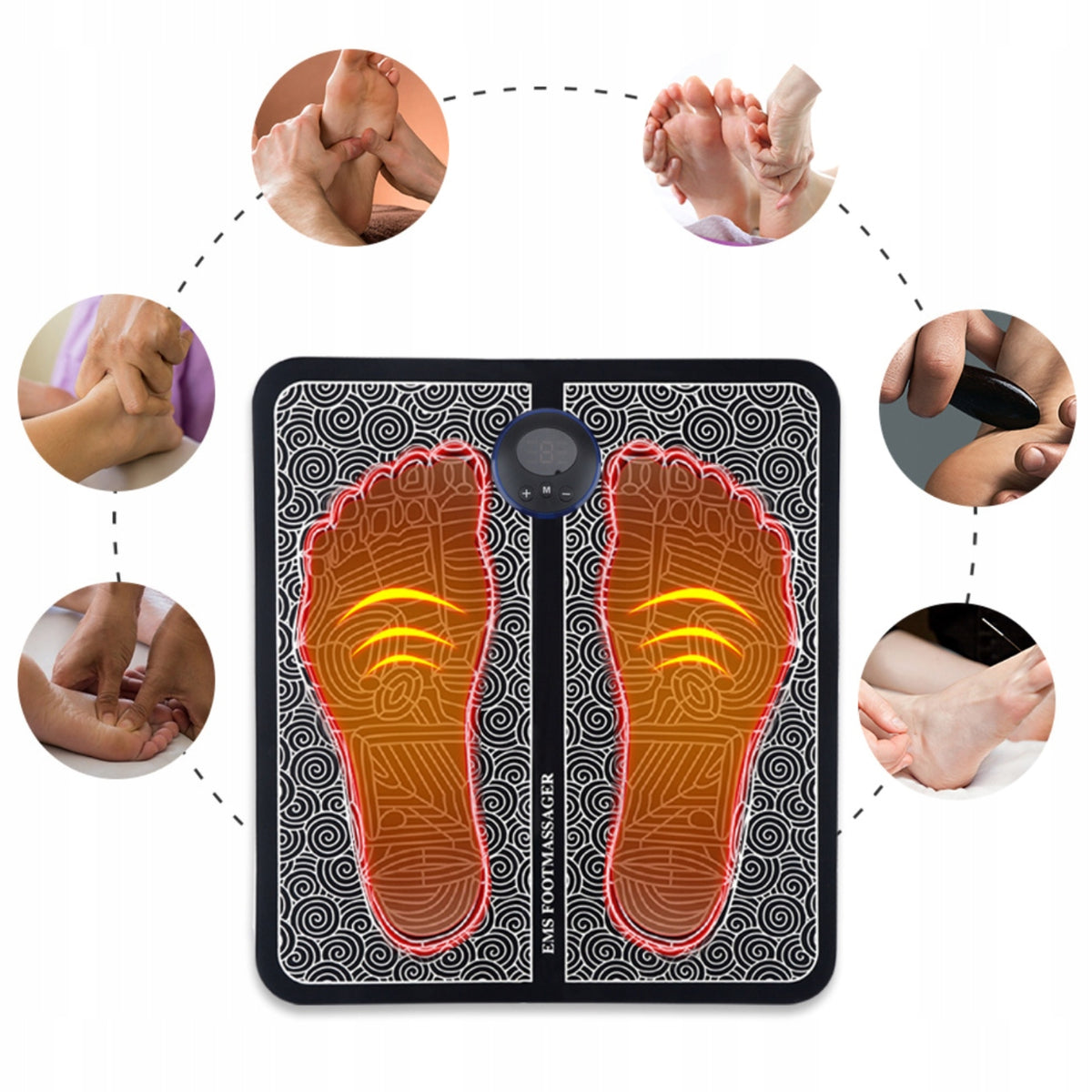 Electric Foot Massager Black Mat Muscle Stimulator Multifunctional Packaging status original