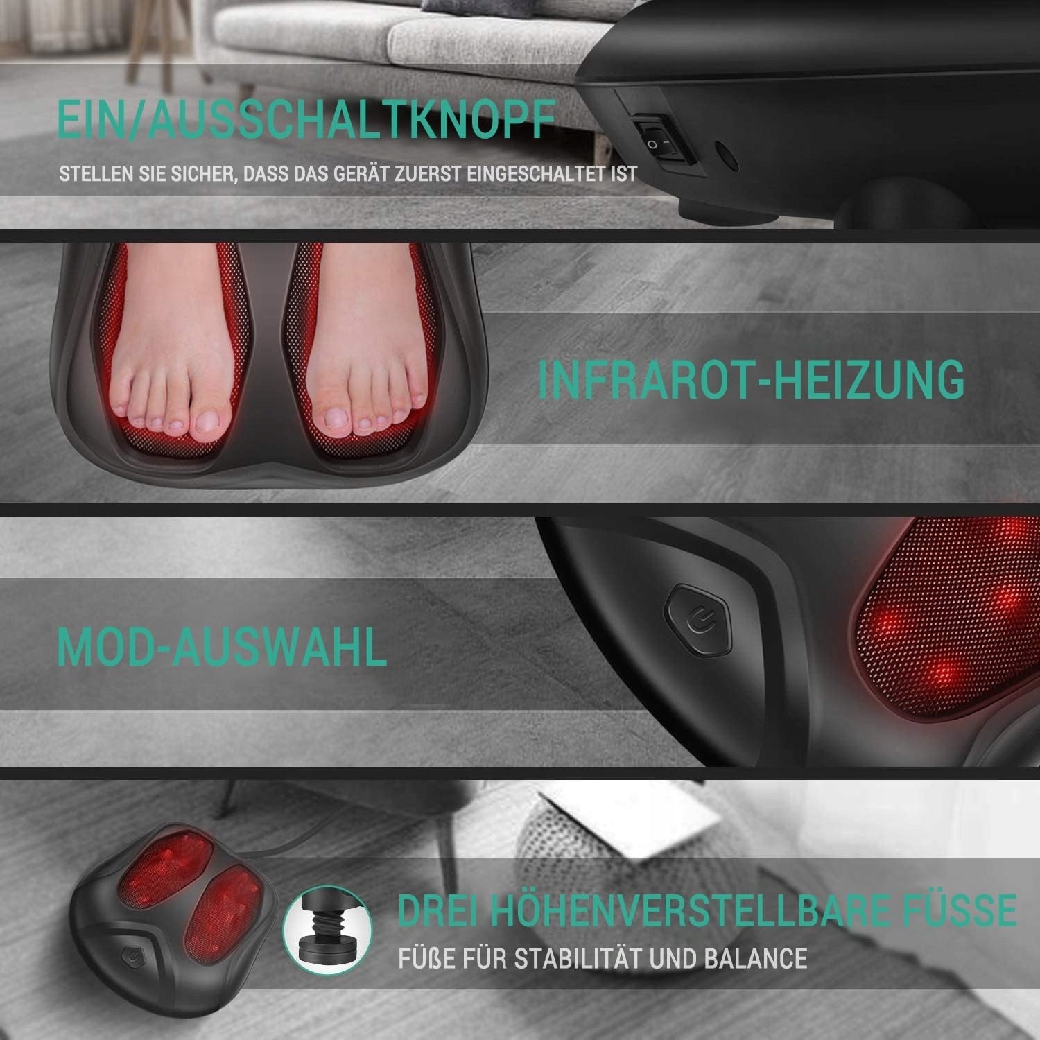 Electric Foot Massager Relaxation With Heating For Her For Him Gift Manufacturer code Shiatsu Foot Massager