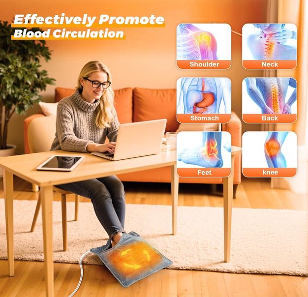 Electric Foot Warmer Cushion Mat Pilot Timer 55W Energy Efficient Medical device no
