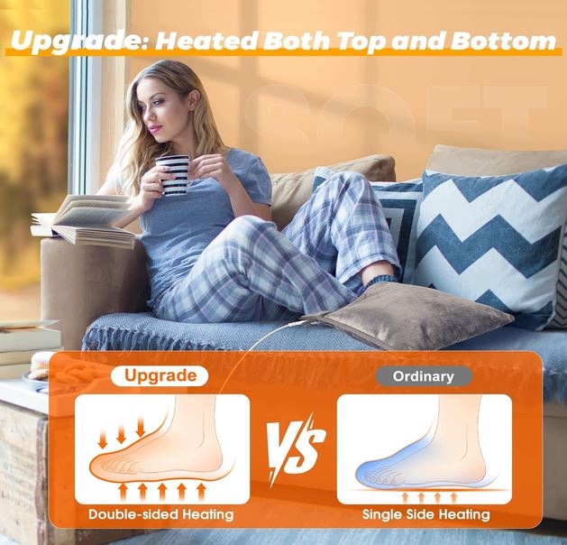 Electric Foot Warmer Cushion Mat Pilot Timer 55W Energy Efficient Packaging status original