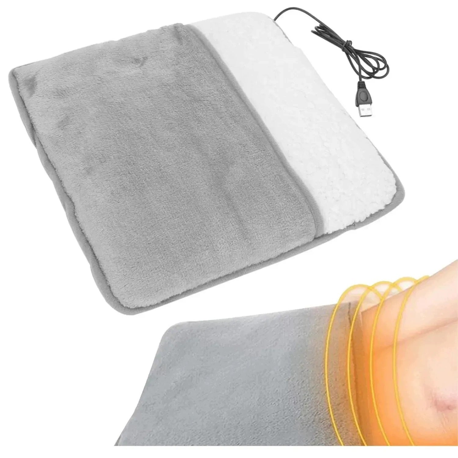 Electric Foot Warmer USB Heating Cushion Grey 50-60°C