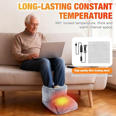 Electric Foot Warmer Warming Shoe Warmer Soft Grey Manufacturer code Ogrzewacz Stóp 113468