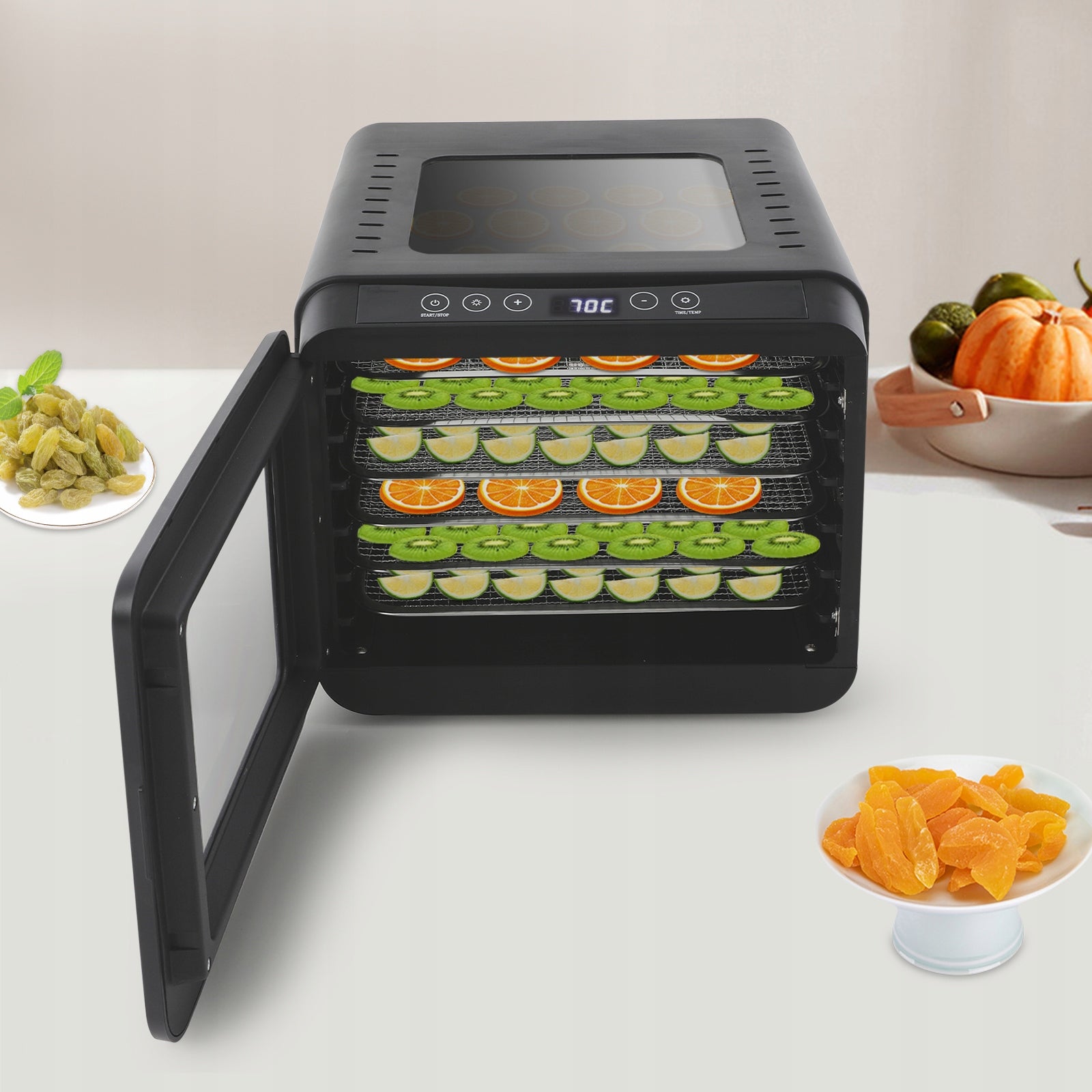 Electric Fruit Dehydrator 6-Tier Stainless Steel Trays Food Dryer Machine Brand no brand