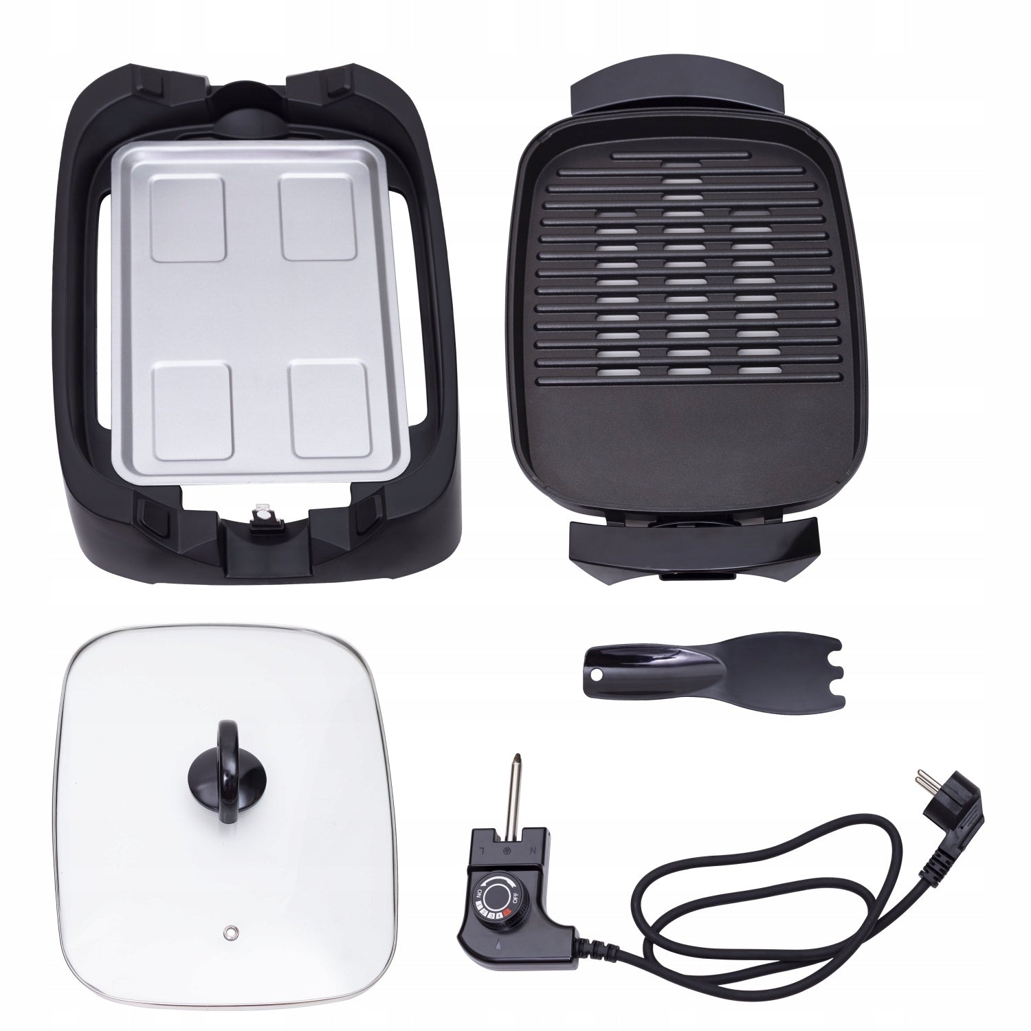 Electric Grill 3000W Large Plate Fluted Flat Cover Spatula Manufacturer code AD6610
