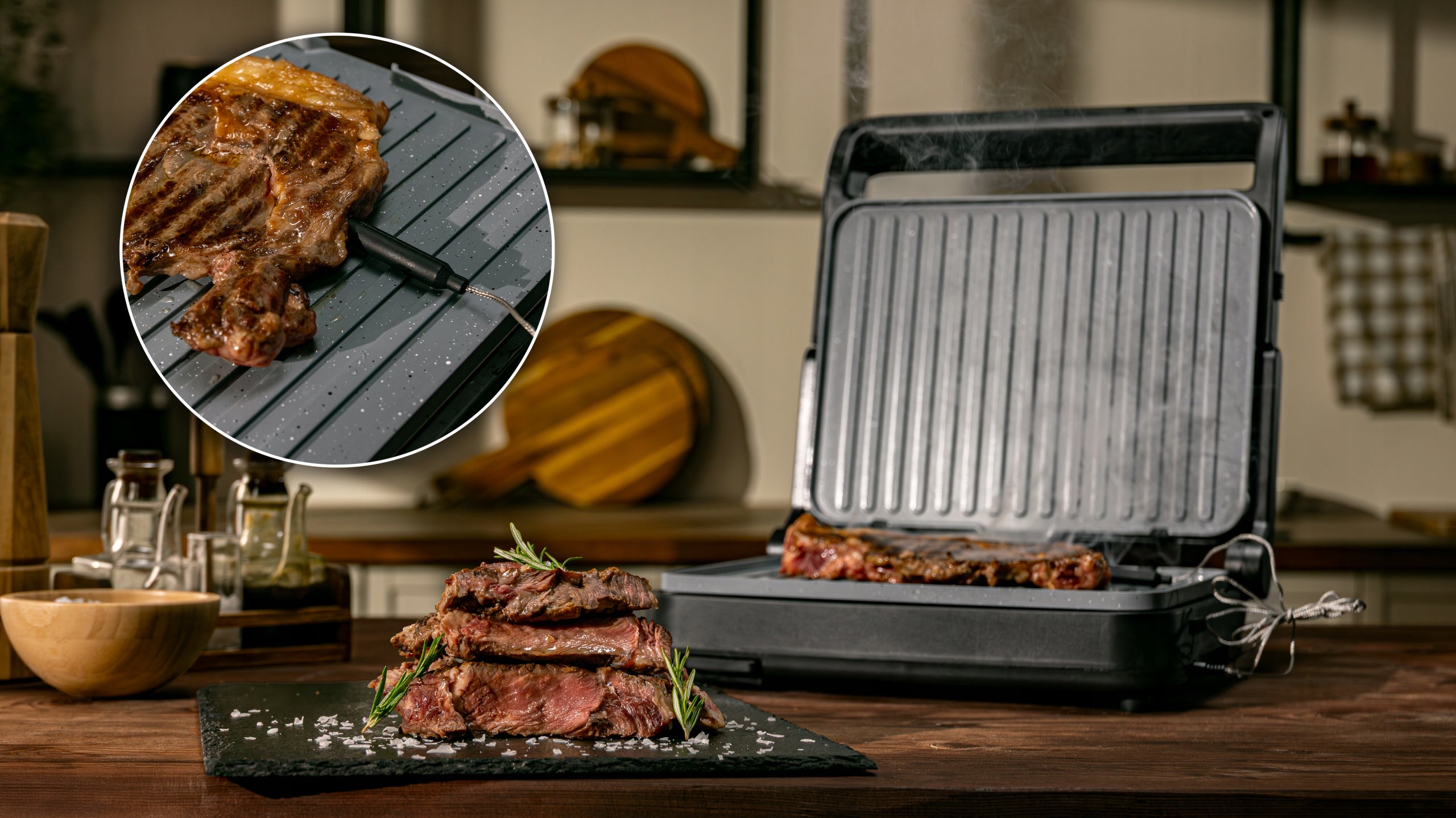 Electric Grill Cecotec Rock’nGrill 2000 PerfectCook Temperature Probe Model Rock’nGrill 2000 PerfectCook