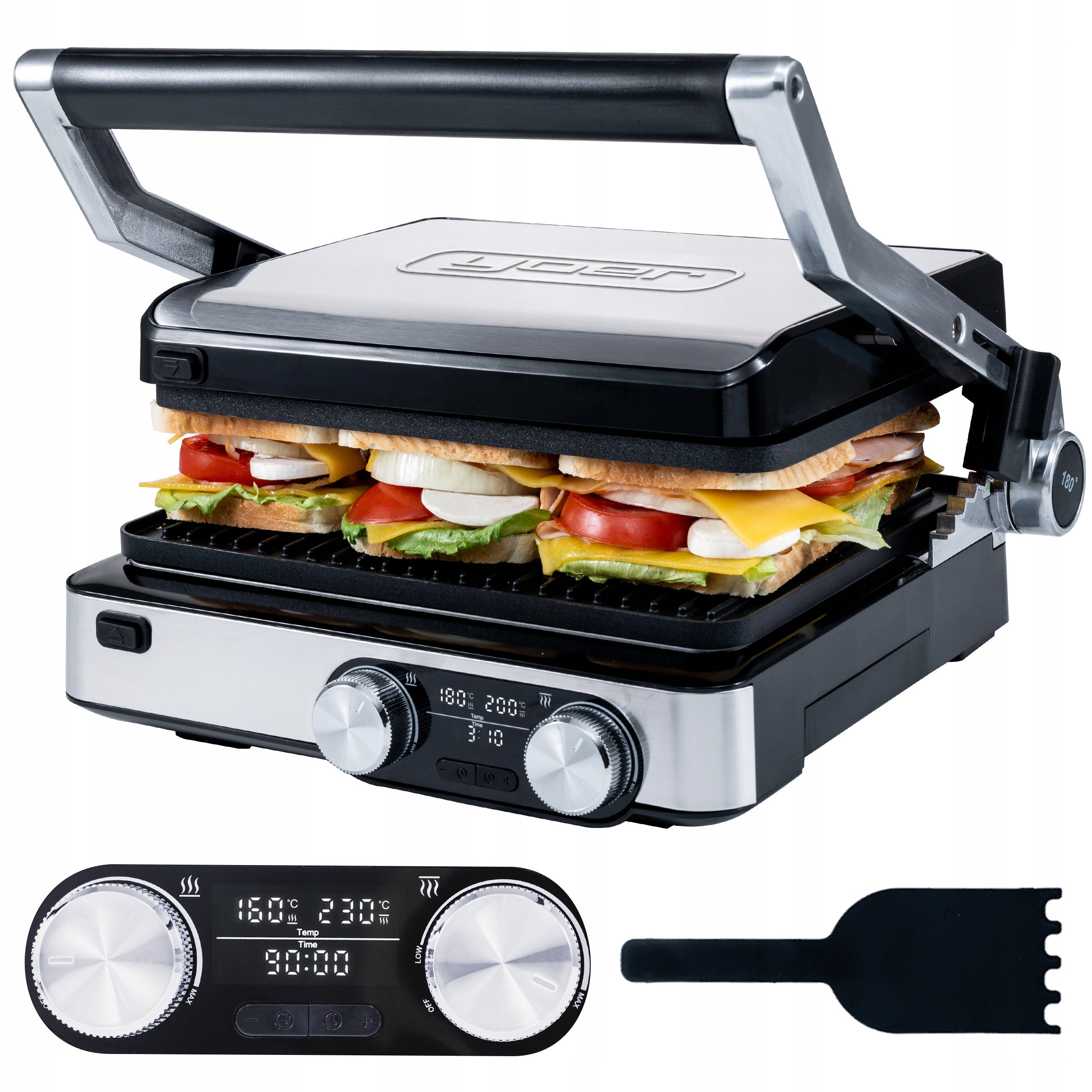Electric Grill Contact Yoer 2000W + Time and Temperature Programmer